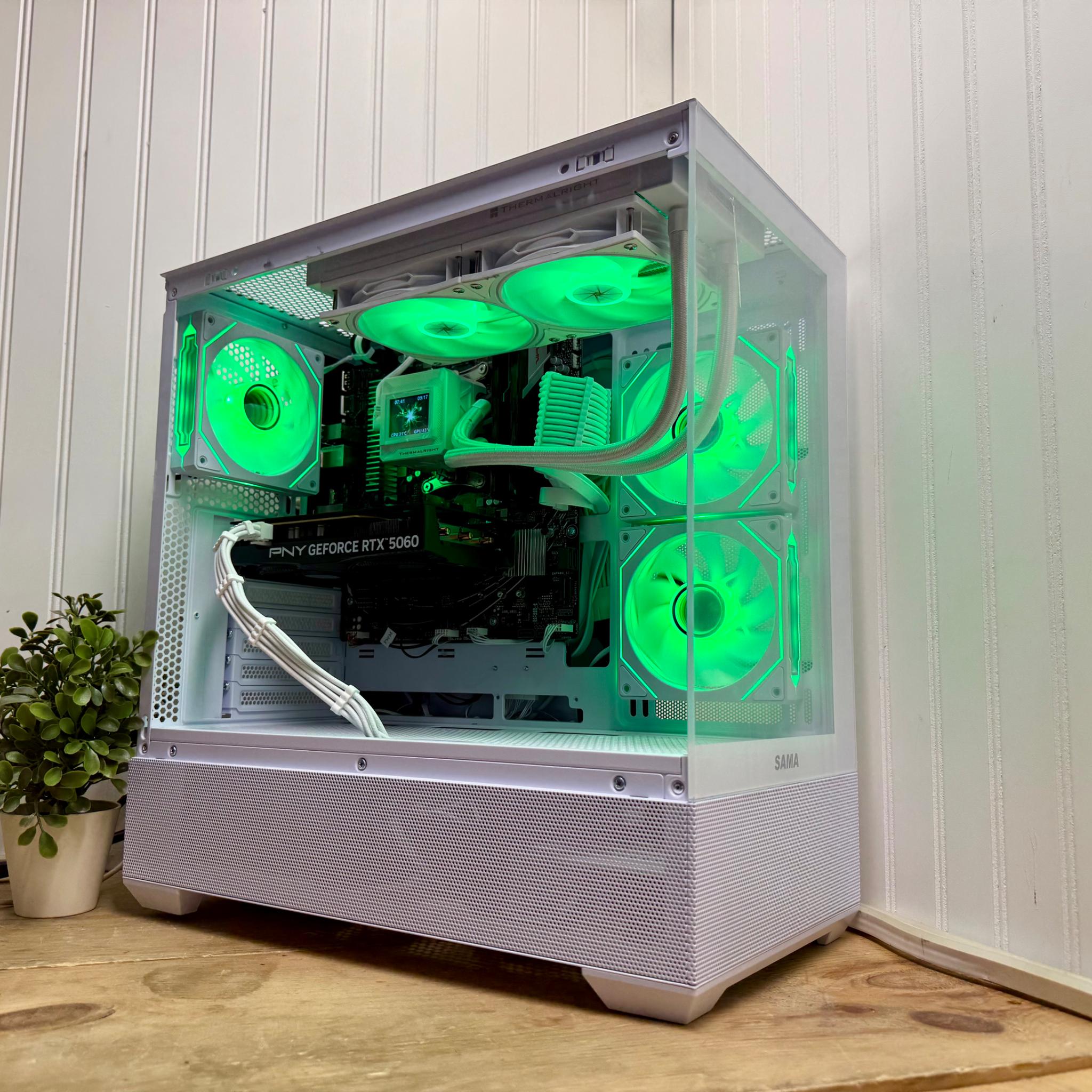 🧊 Arctic Phantom V2 – Ryzen 7600X | RTX 5060 | 32GB DDR5 | 1TB NVMe|240mm AIO | Whiteout Bu...