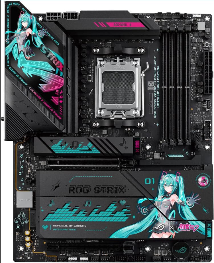 ASUS ROG STRIX X870E-H GAMING MIKU AMD X870E AM5 DDR5 ATX Desktop Motherboard