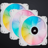 iCUE SP120 RGB ELITE Performance 120mm White PWM Fan — Triple Pack with Lighting Node CORE