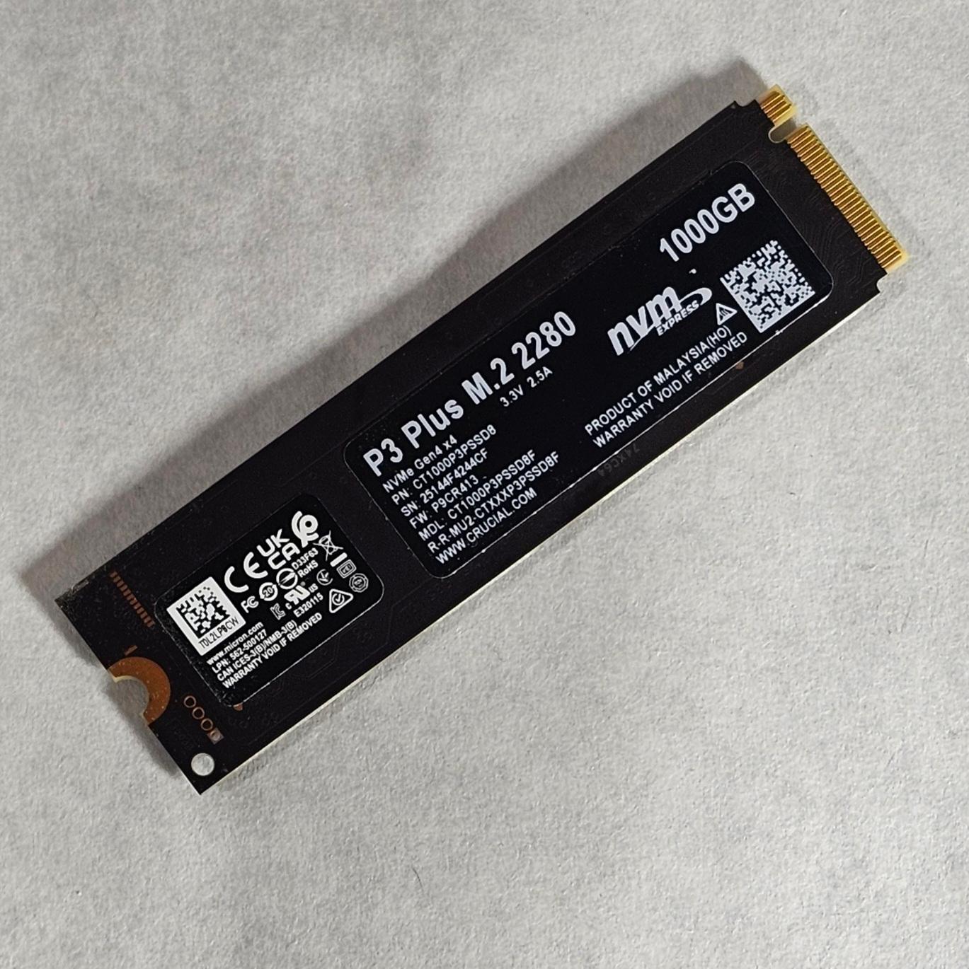 1TB NVMe M.2 SSD Crucial P3 Plus Gen4