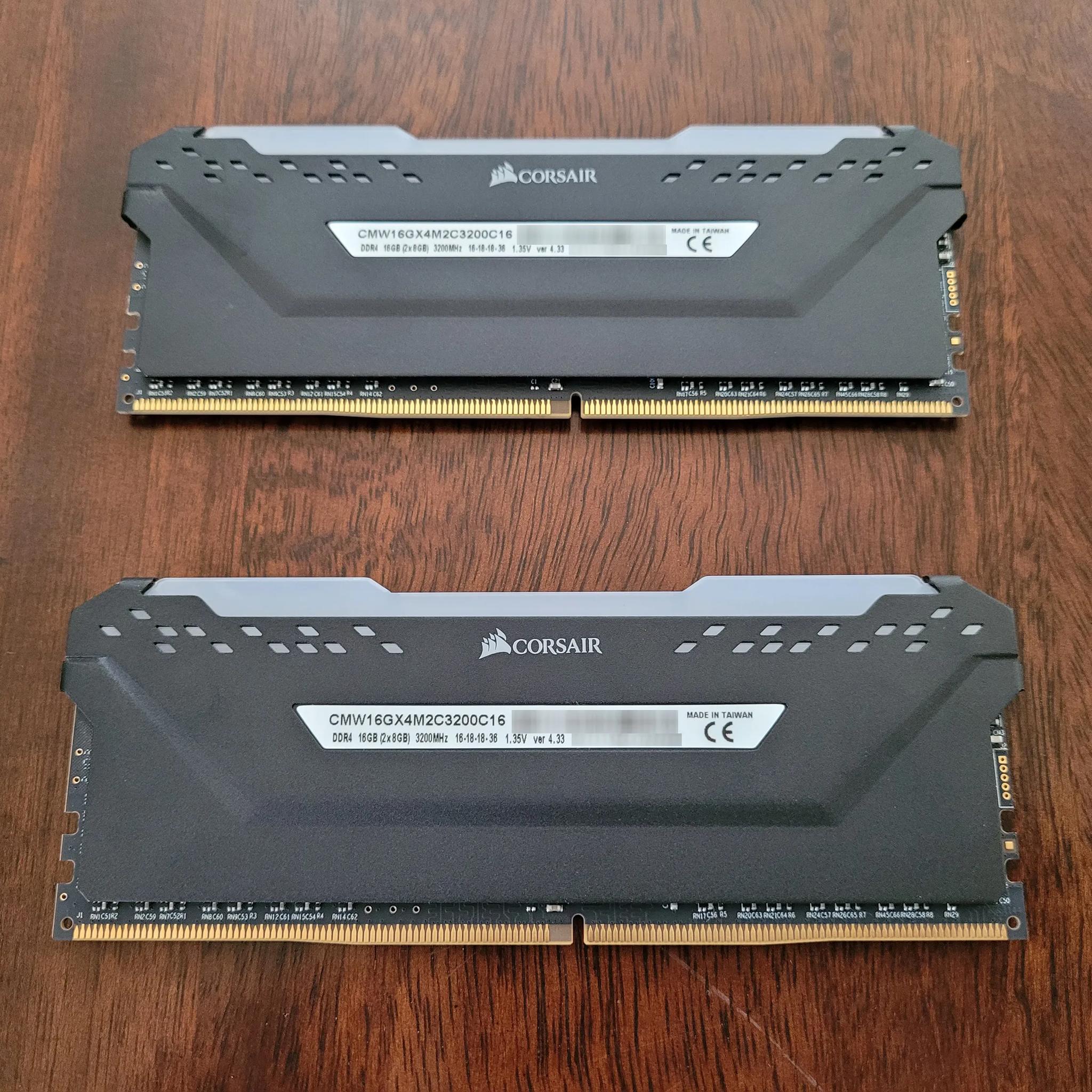 Corsair Vengeance RGB Pro Black 16 GB (2 x 8 GB) DDR4-3200 CL16 Memory (NO OG BOX)
