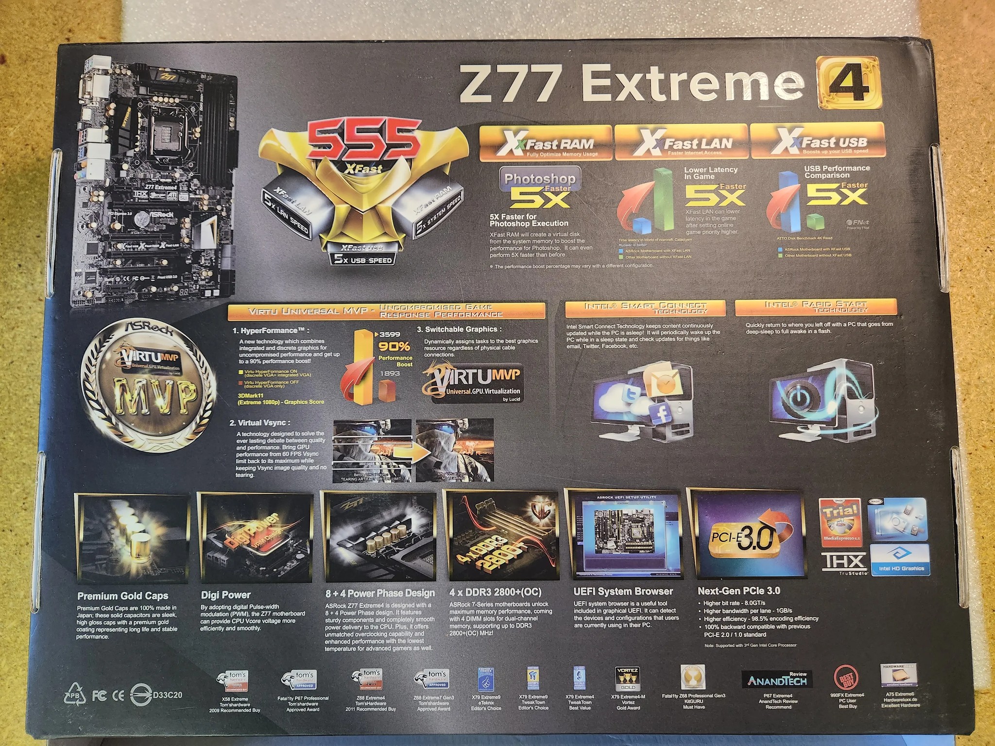 ASRock Z77 Extreme 4 motherboard combo with I7-2600 / G-SKILL 16GB DDR3, LGA 1155
