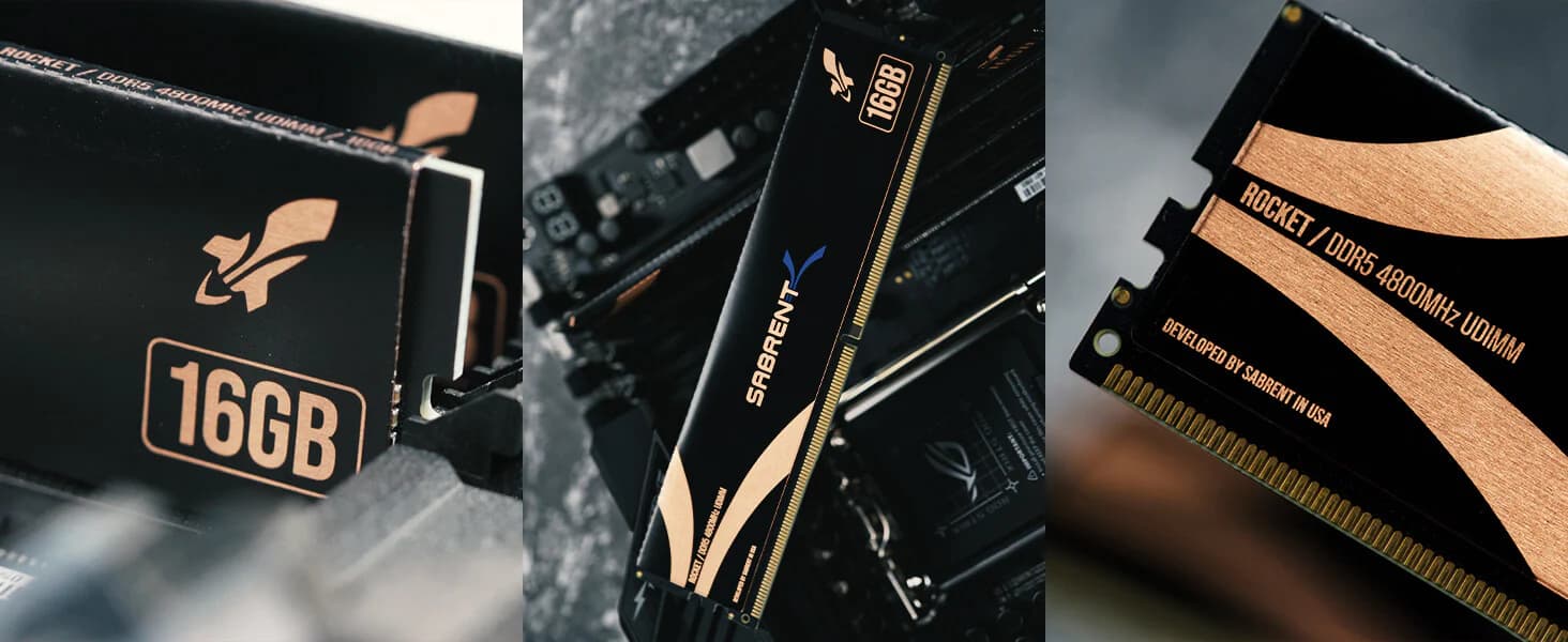 SABRENT DDR5 4800MHz 32GB U-DIMM Module for Desktops and PCs Memory