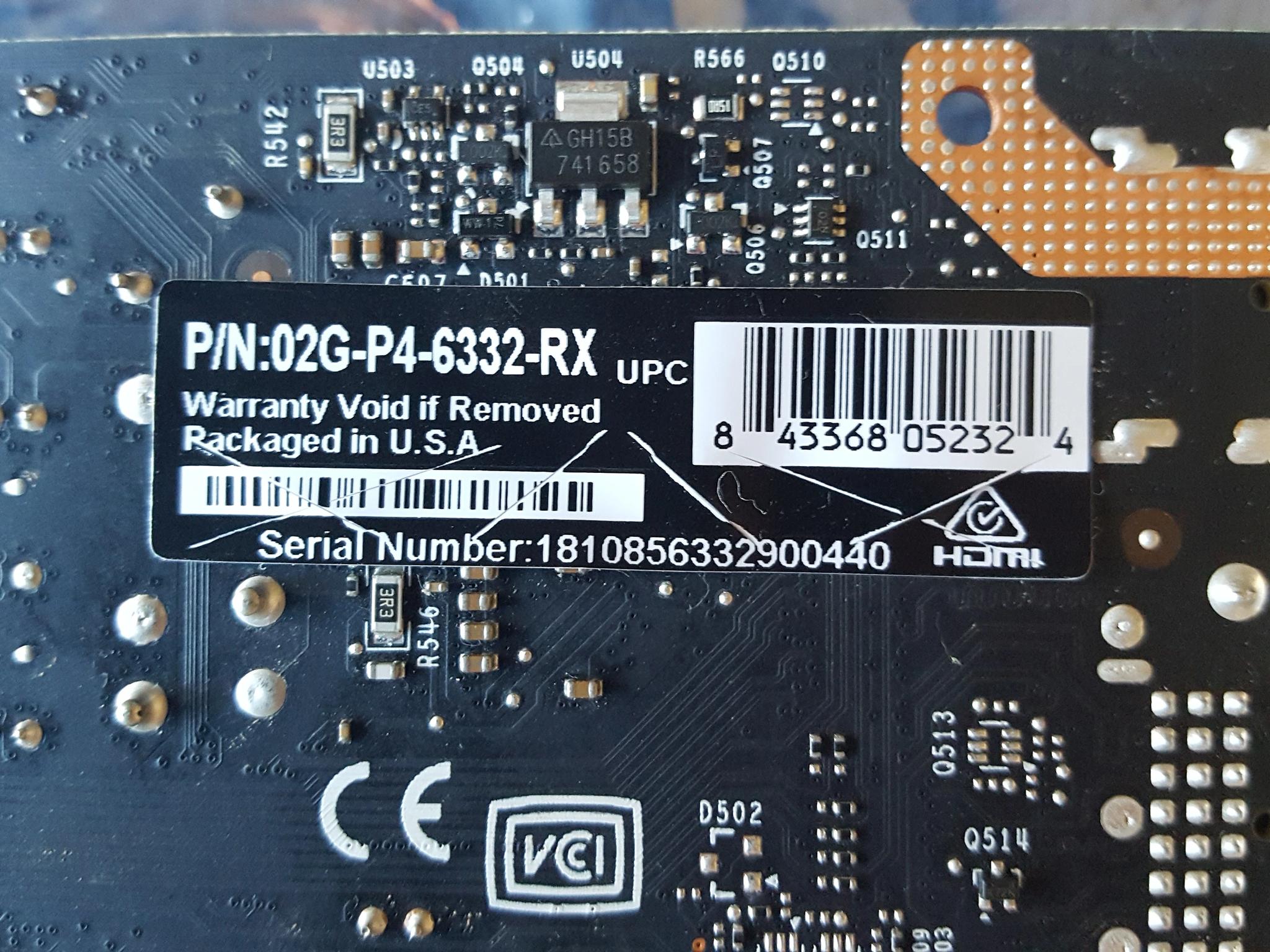 EVGA Geforce GT 1030 2GB GDDR5 - low profile & full height brackets included, used - like new