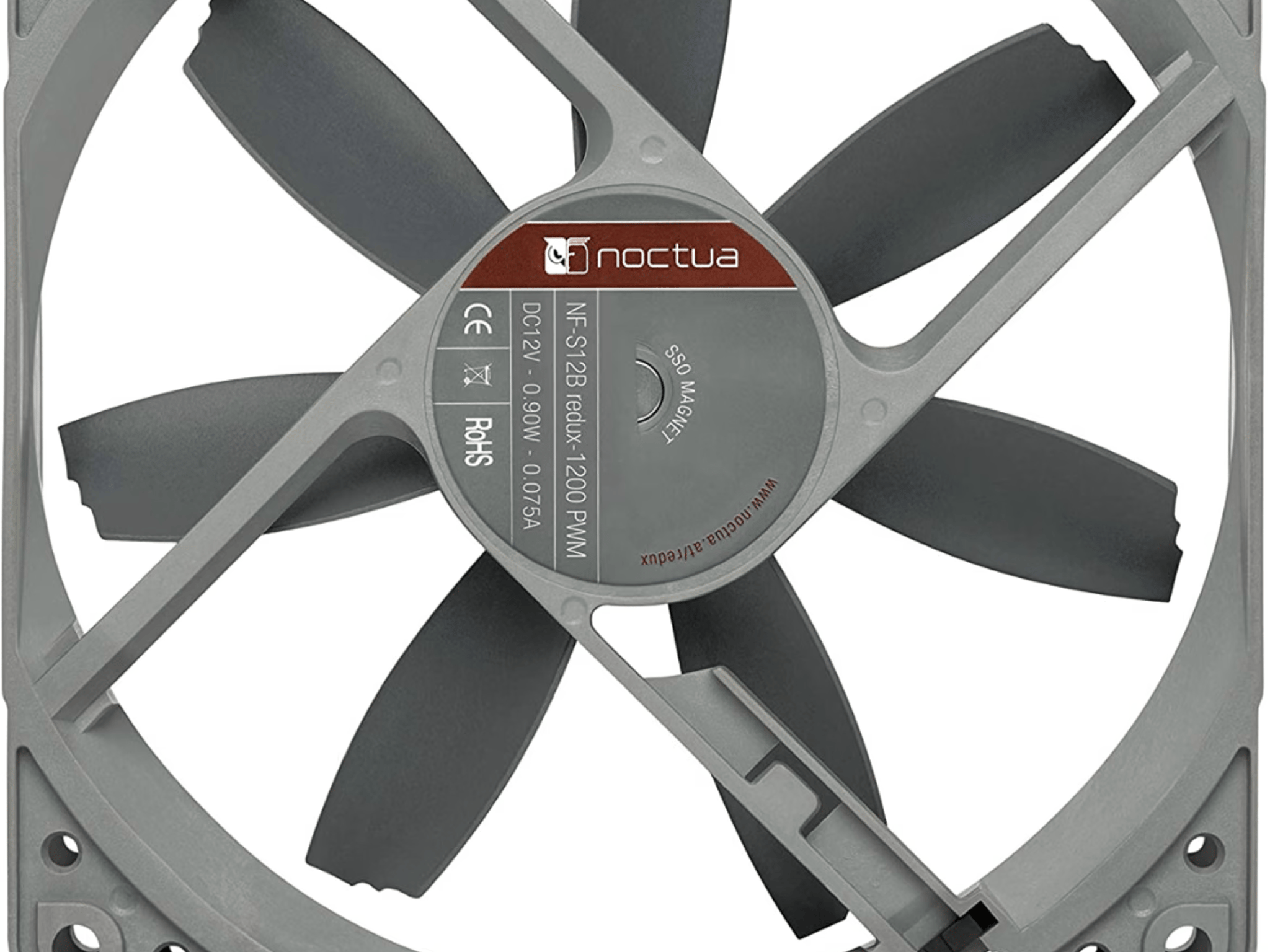 4 Quiet Noctua NF-S12B redux-1200 PWM High Performance Cooling Fans, 4-Pin (120mm, Grey) (Like New)