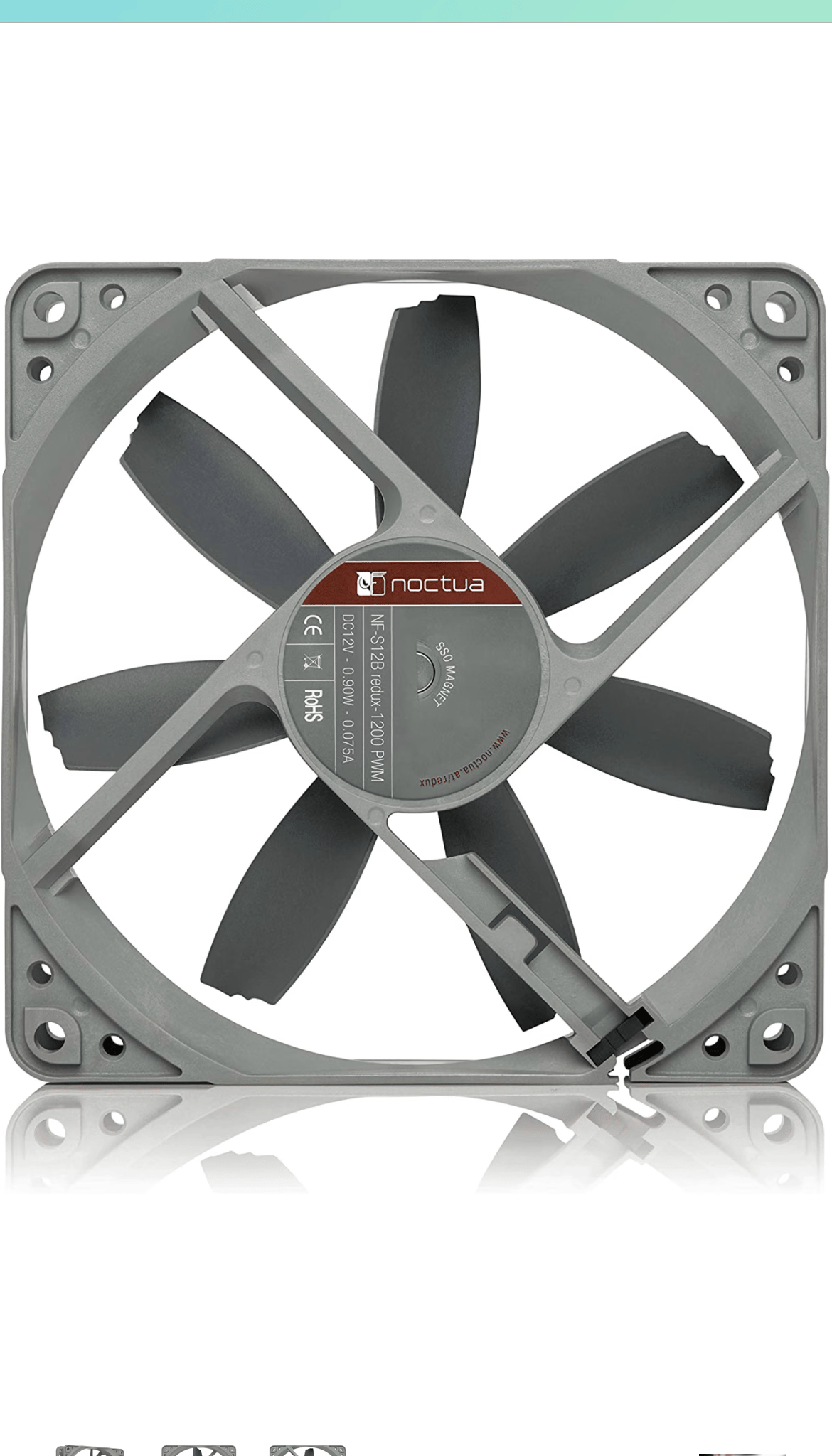 4 Quiet Noctua NF-S12B redux-1200 PWM High Performance Cooling Fans, 4-Pin (120mm, Grey) (Like New)