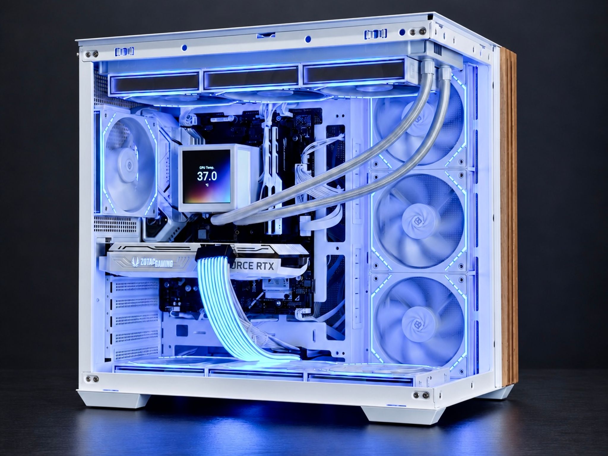 ❄️ White RTX 3070 Gaming PC | i7-12700F | 360mm LCD Liquid Cooling | 1TB NVMe