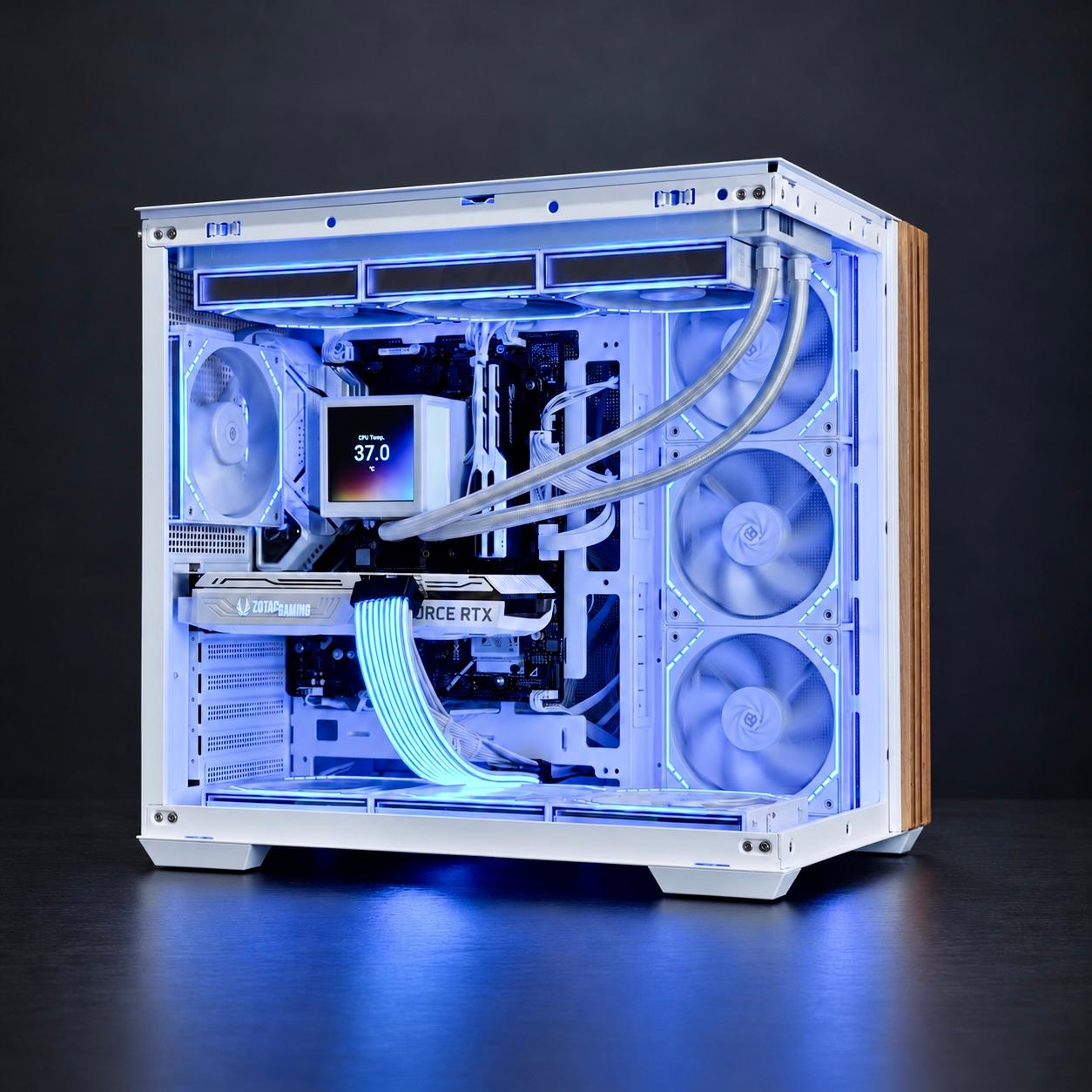 ❄️ White RTX 3070 Gaming PC | i7-12700F | 360mm LCD Liquid Cooling | 1TB NVMe