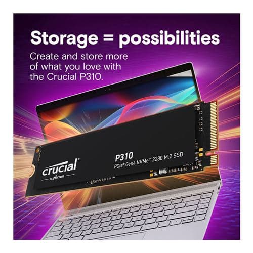 Crucial P310 1TB 232L Micron QLC NAND PCIe Gen 4 x4 NVMe M.2 Internal SSD