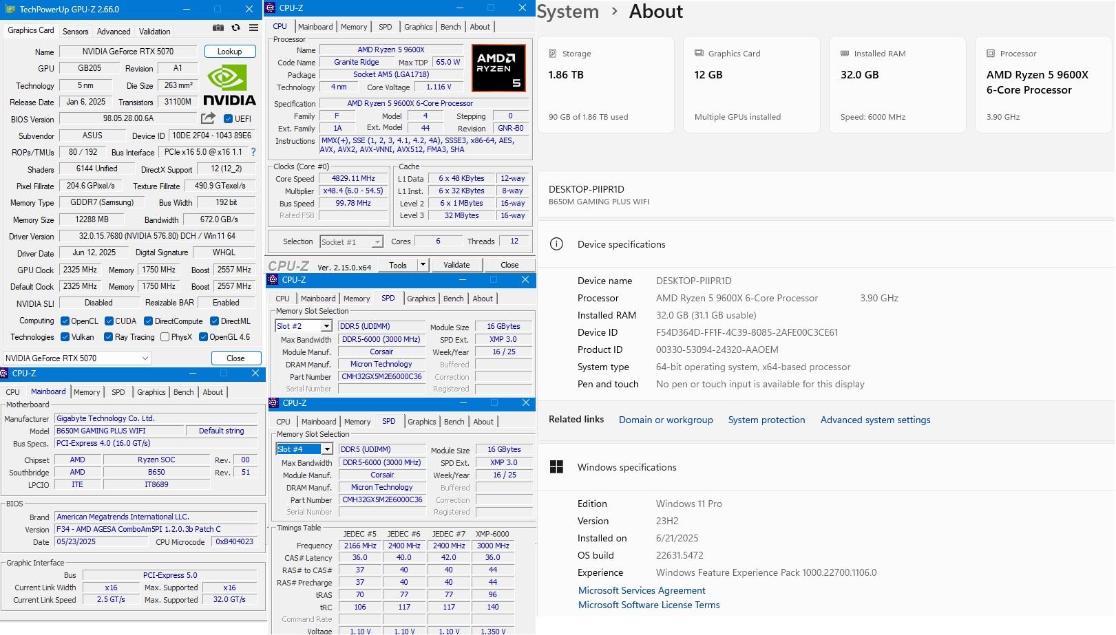 PC Sale! Ryzen 5 9600X, RTX 5070, 32GB-DDR5 6000, 2TB SSD NVMe, 850W PSU