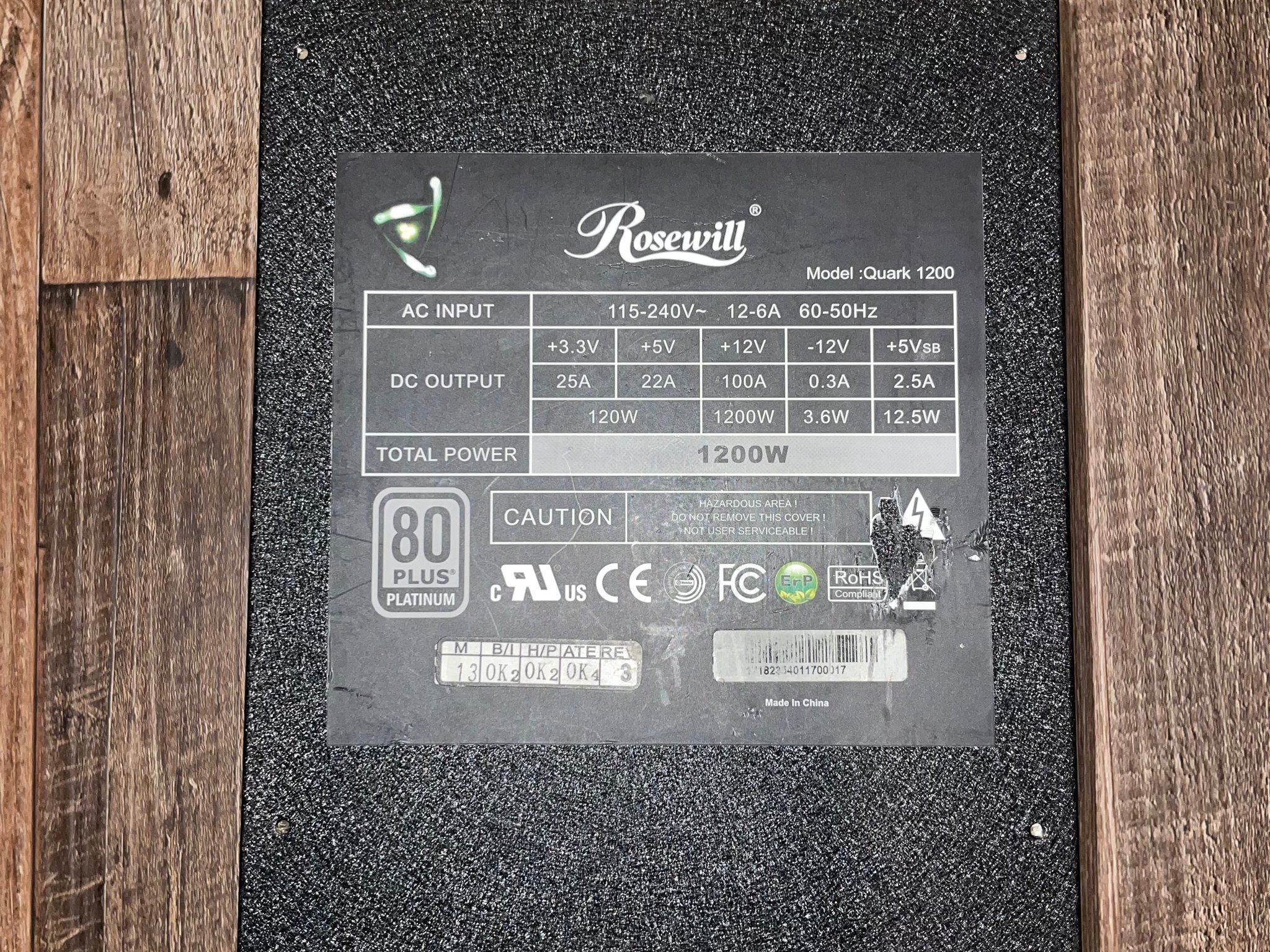 Rosewill Quark 1200w 80+ Platinum Modular PSU (READ DESCRIPTION!!)