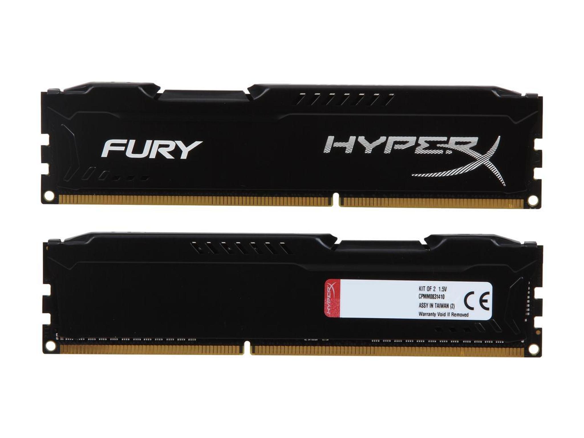 Kingston HyperX FURY Black Series 8GB 1333MHz DDR3 CL9 DIMM (Kit of 2x 4GB) memory