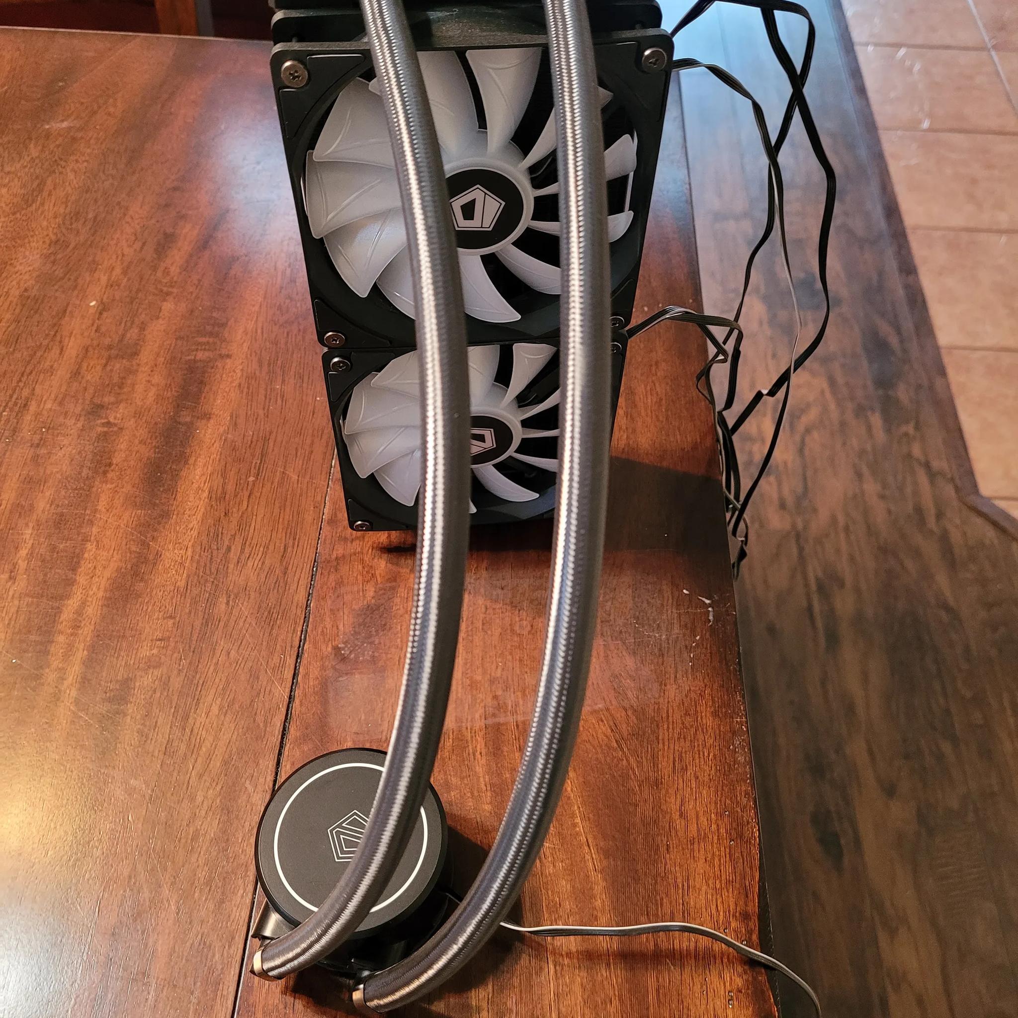 Black ID-COOLING AURAFLOW X 240mm CPU AIO Cooler RGB Fan (Intel and AMD CPU Support)