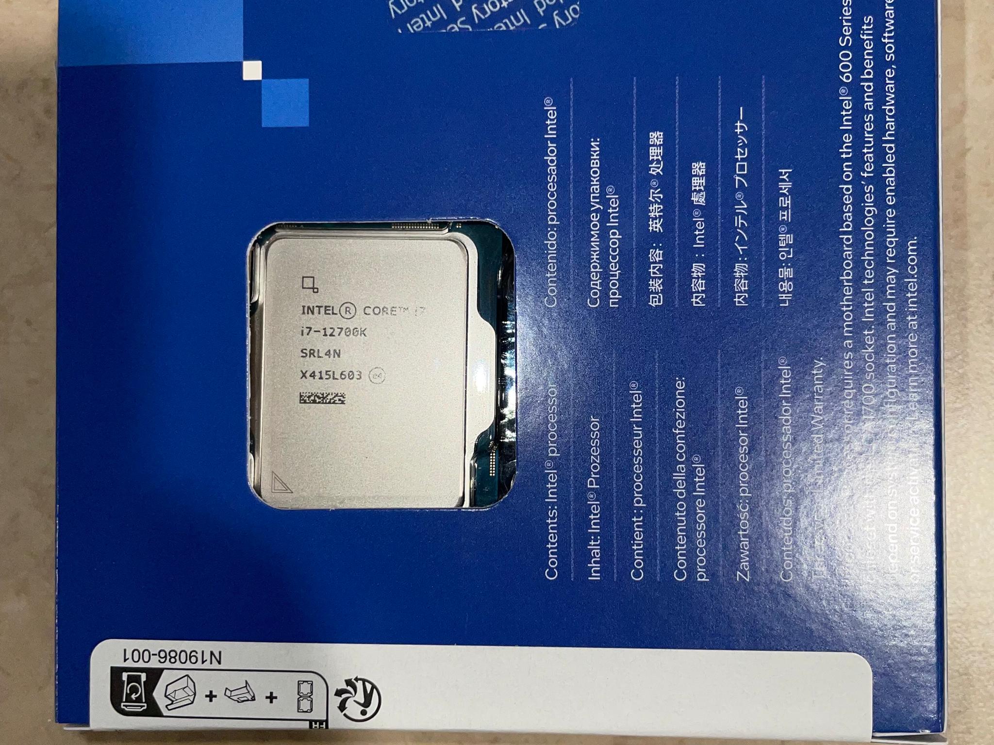 Intel Core i7 12700k Processor - Brand New Open Box