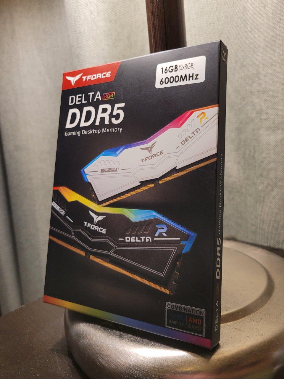 DDR5 6000MHz 2x8GB Memory, TeamGroup T-Force Delta RGB, White