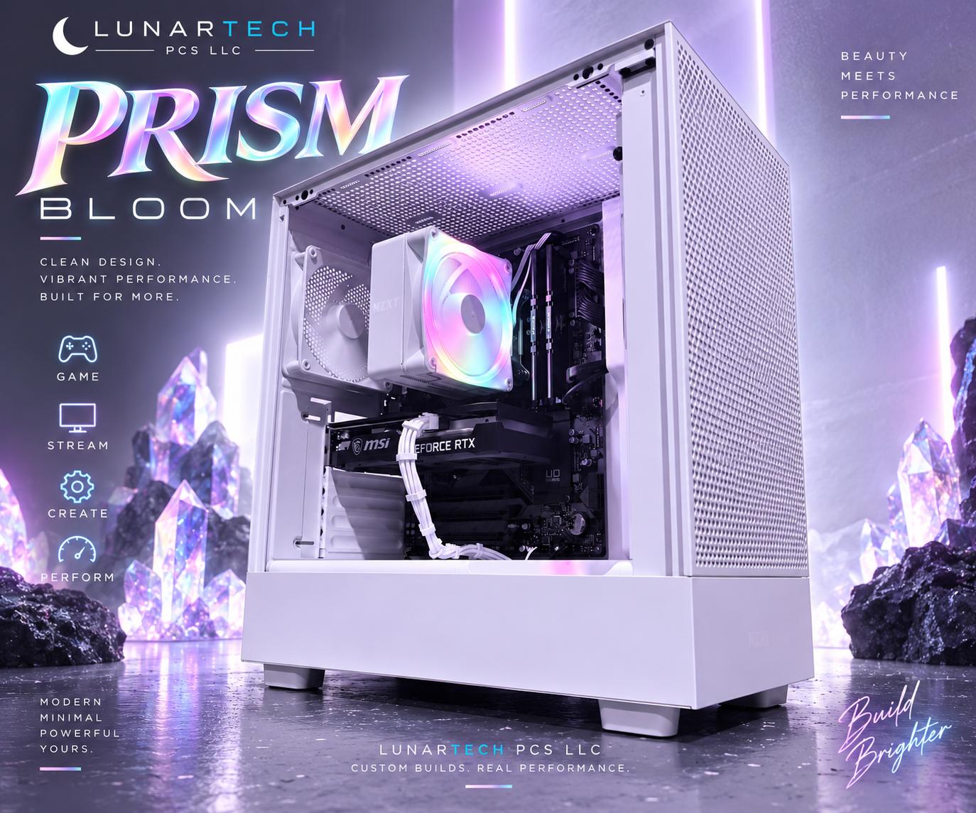 ⚪️"Prism Bloom"🌈| 1080p Gaming | RTX 3050 | i5 12400F | 16GB Ram | 1TB Storage | Free Shipping