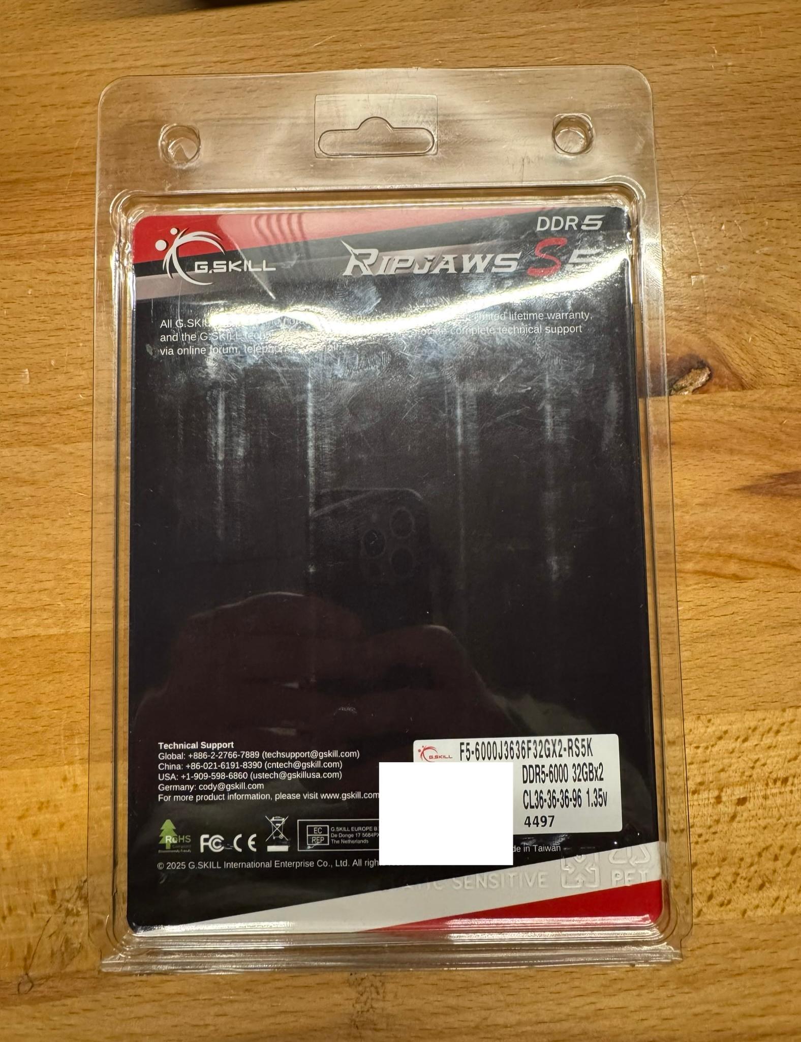 *NEW* 64GB G.Skill Ripjaws S5 DDR5 6000MHz CL36