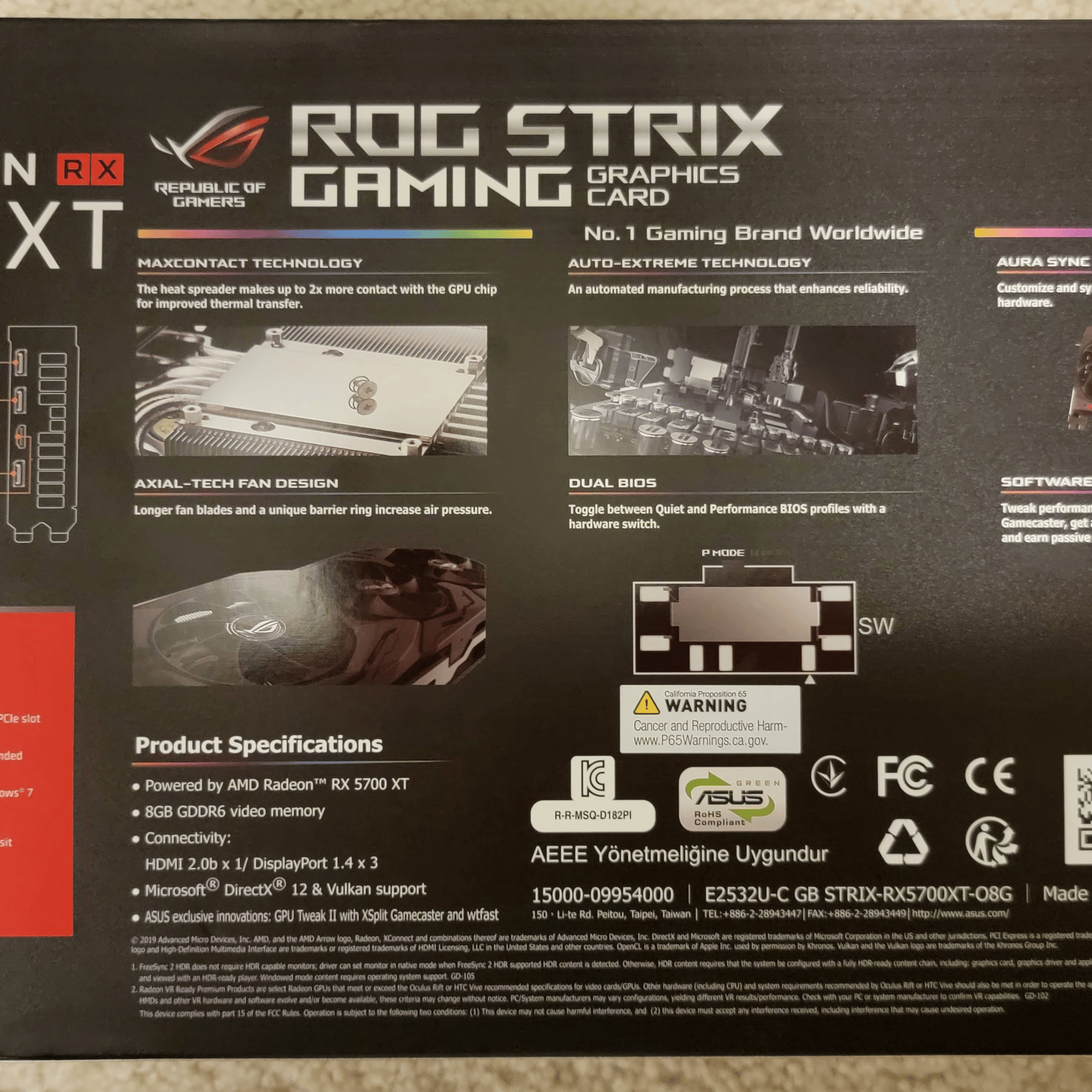 Asus ROG Strix RX 5700 XT OC 8GB GDDR6 Like New With Original Box