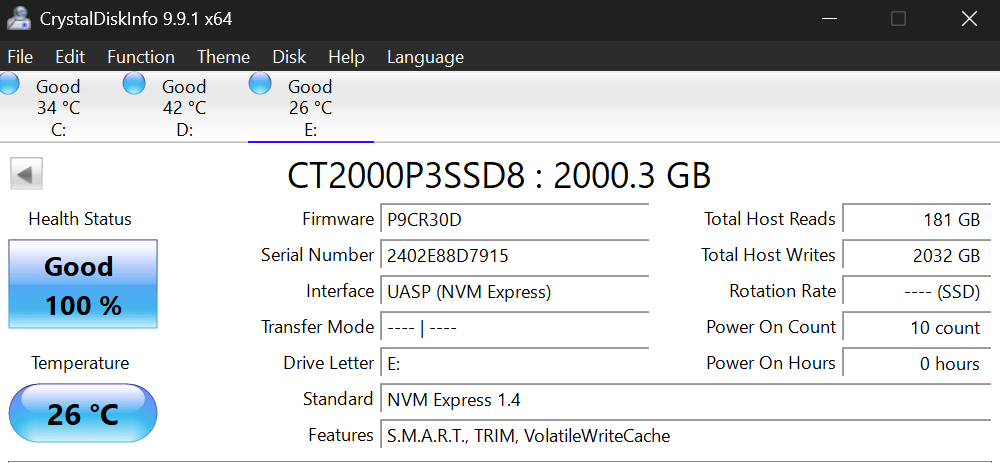 Crucial P3 2TB M.2 NVMe SSD