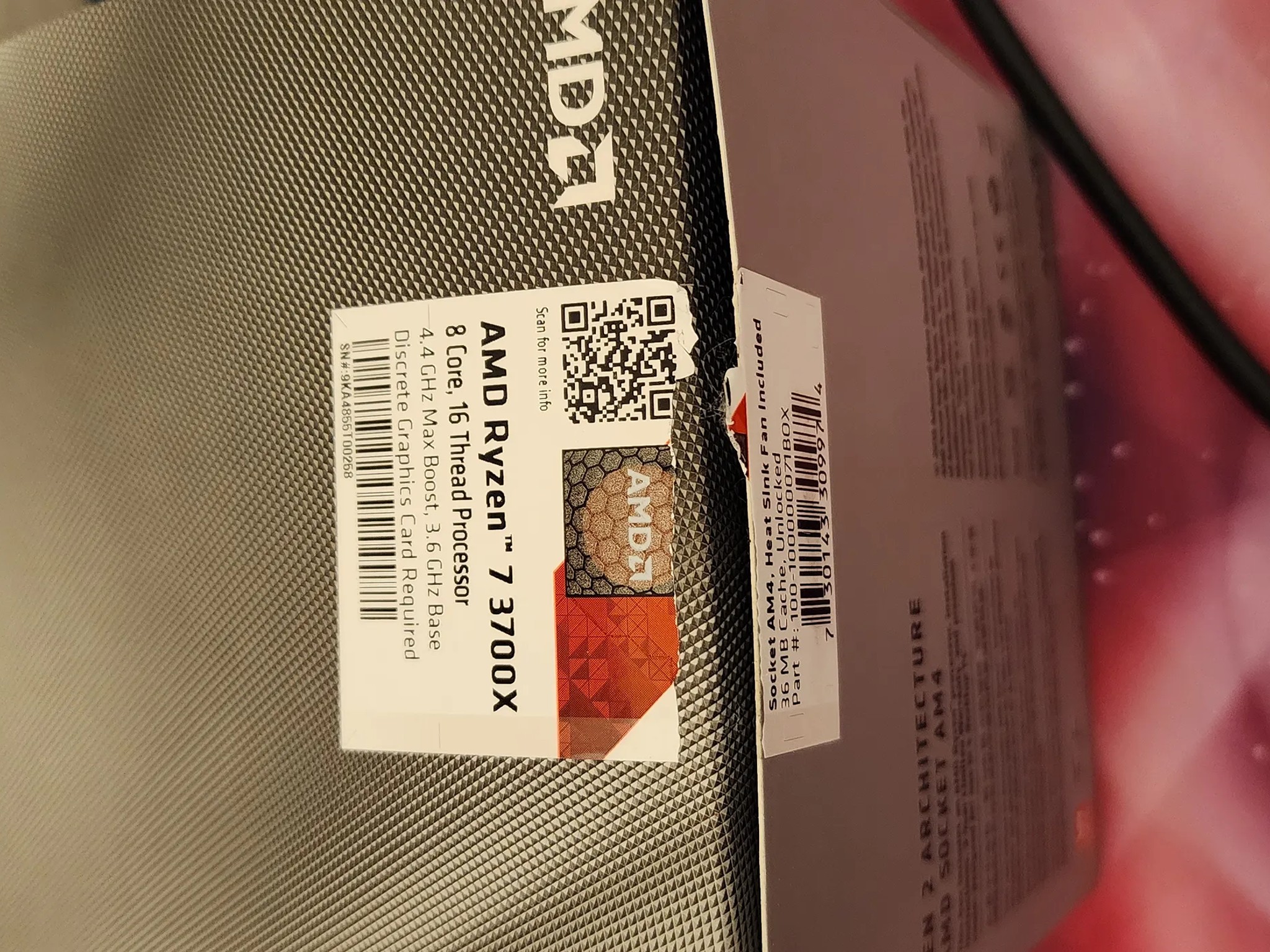 For Sale Used AMD Ryzen7 3700x like new