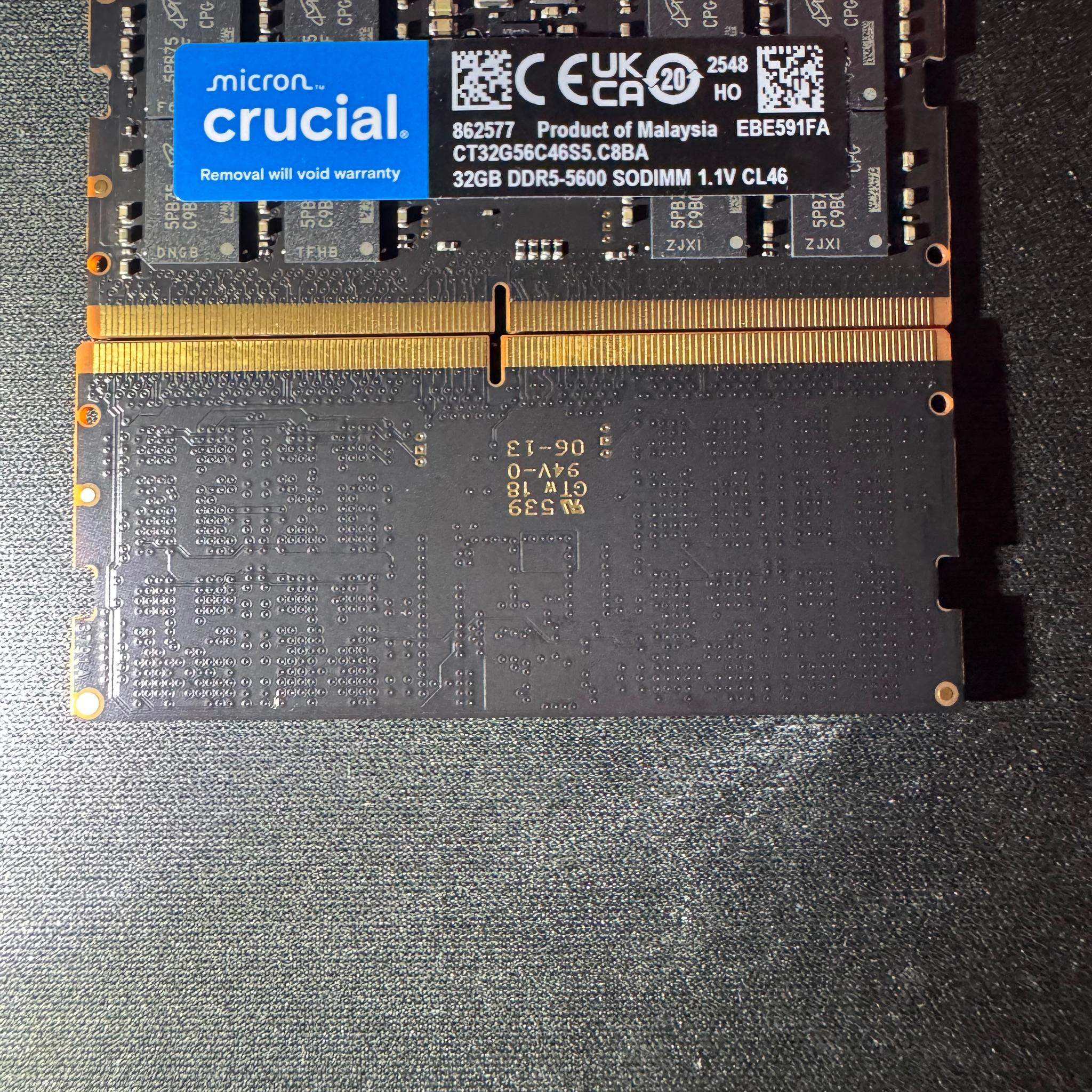 Crucial 64GB DDR5-5600 (2x32GB) SODIMM