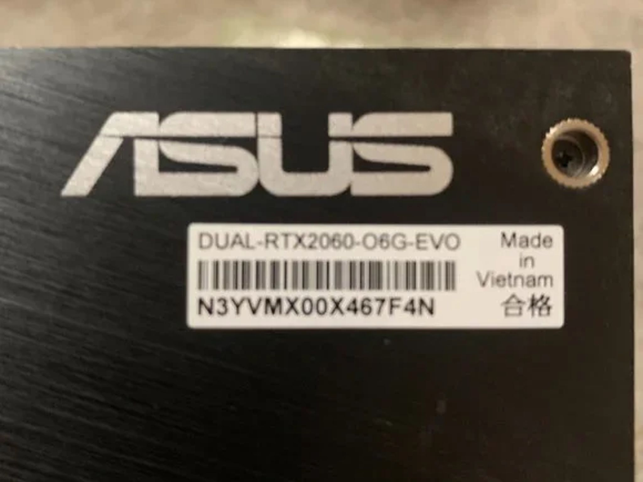 ASUS Nvidia 2060GPU, Lightly Used