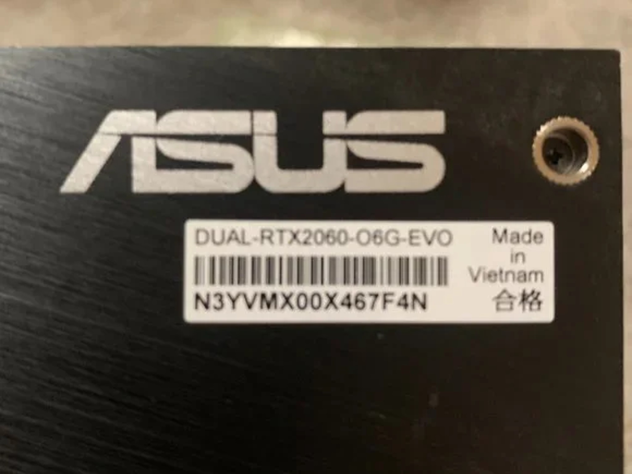 ASUS Nvidia 2060GPU, Lightly Used