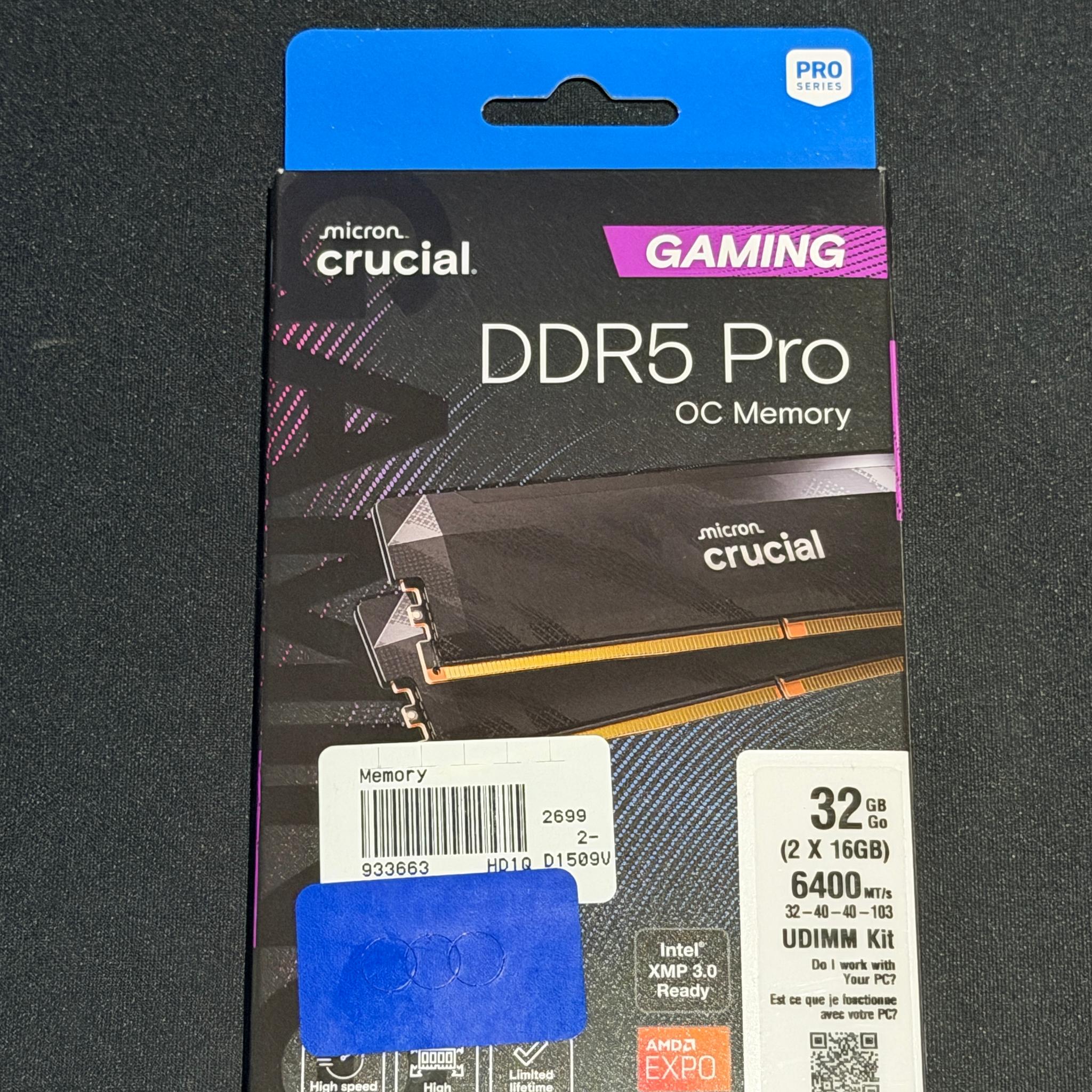 Crucial Pro Overclocking 32GB DDR5-6400 (2x16GB)
