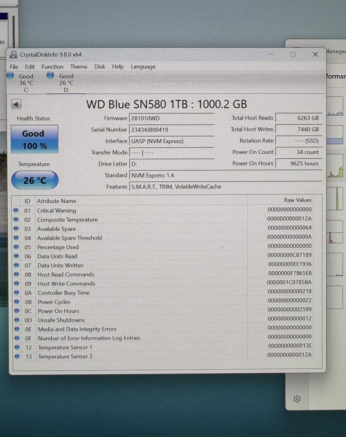 WD Blue SN580 1TB NVMe M.2 SSD