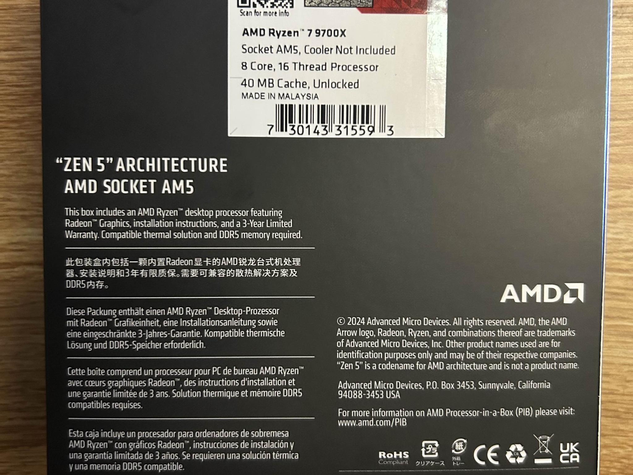 AMD Ryzen 7 9700x