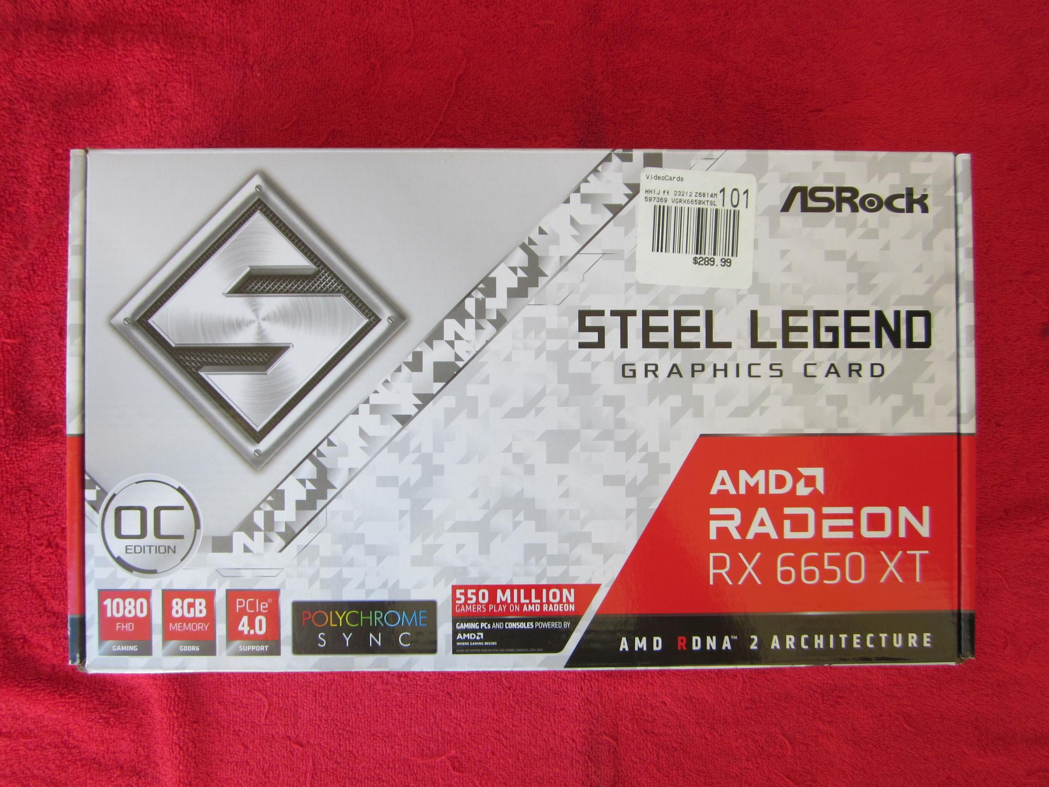 NEW! ASRock AMD Radeon RX 6650 XT GDDR6 8GB Steel Legend White Gaming Graphics Card