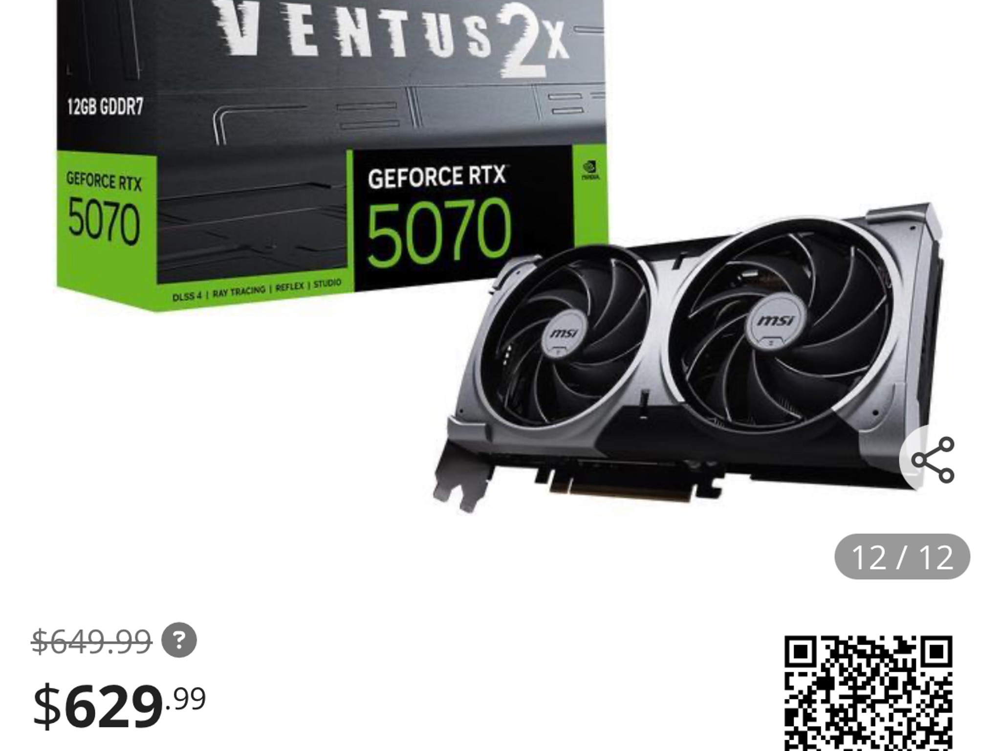 RTX 5070 12GB ventus 2x