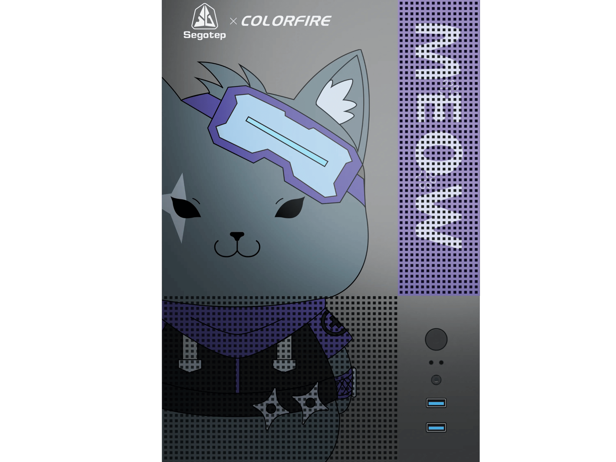 🐾  Memphis-S Meow Ninja Ultimate Combo | Case + 3 RGB Meow Fans + Lightning Panel + Mouse Pad |