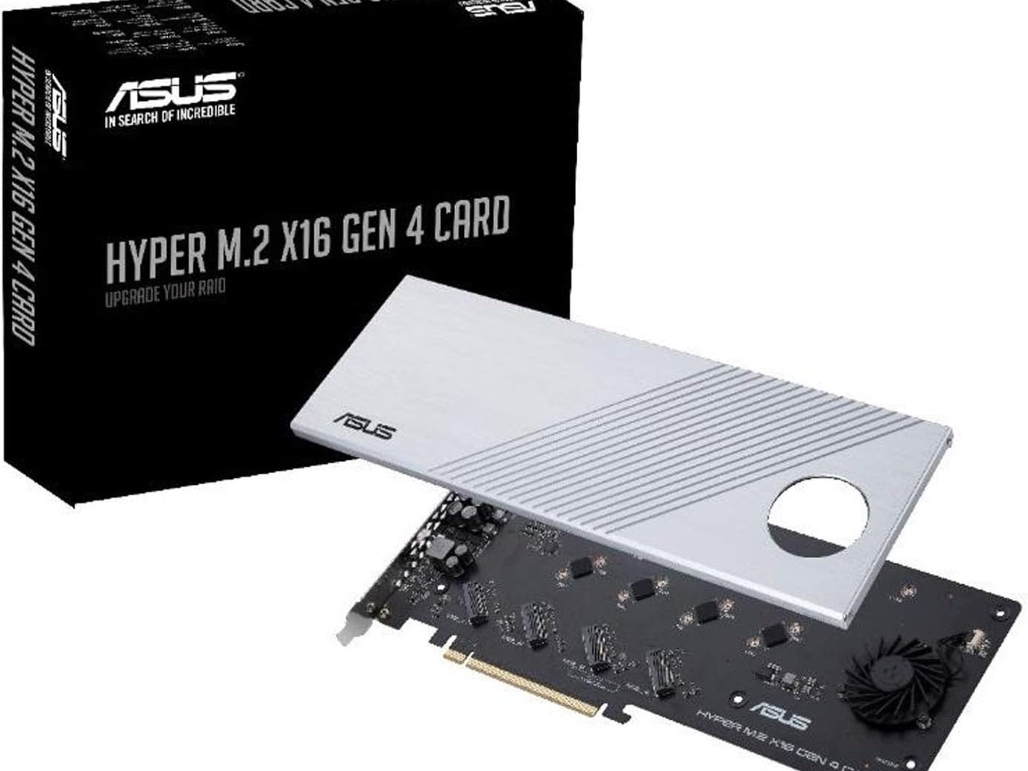 ASUS Hyper M.2 X16 PCIe 4.0 X4 Expansion Card Supports 4 NVMe M.2