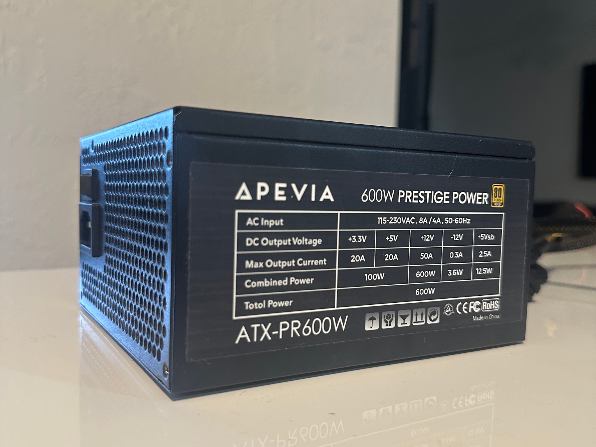 🌟 Gold Rated 600w Apevia Power Supply 🌟 Fully Tested & Ready to Use