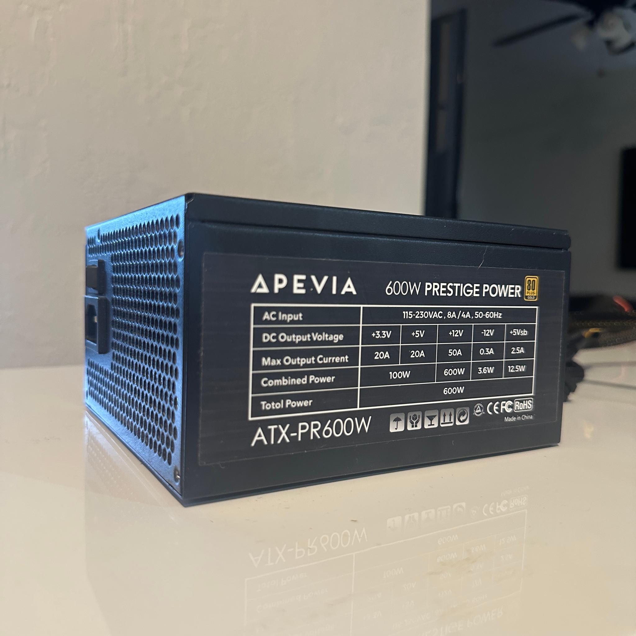 🌟 Gold Rated 600w Apevia Power Supply 🌟 Fully Tested & Ready to Use
