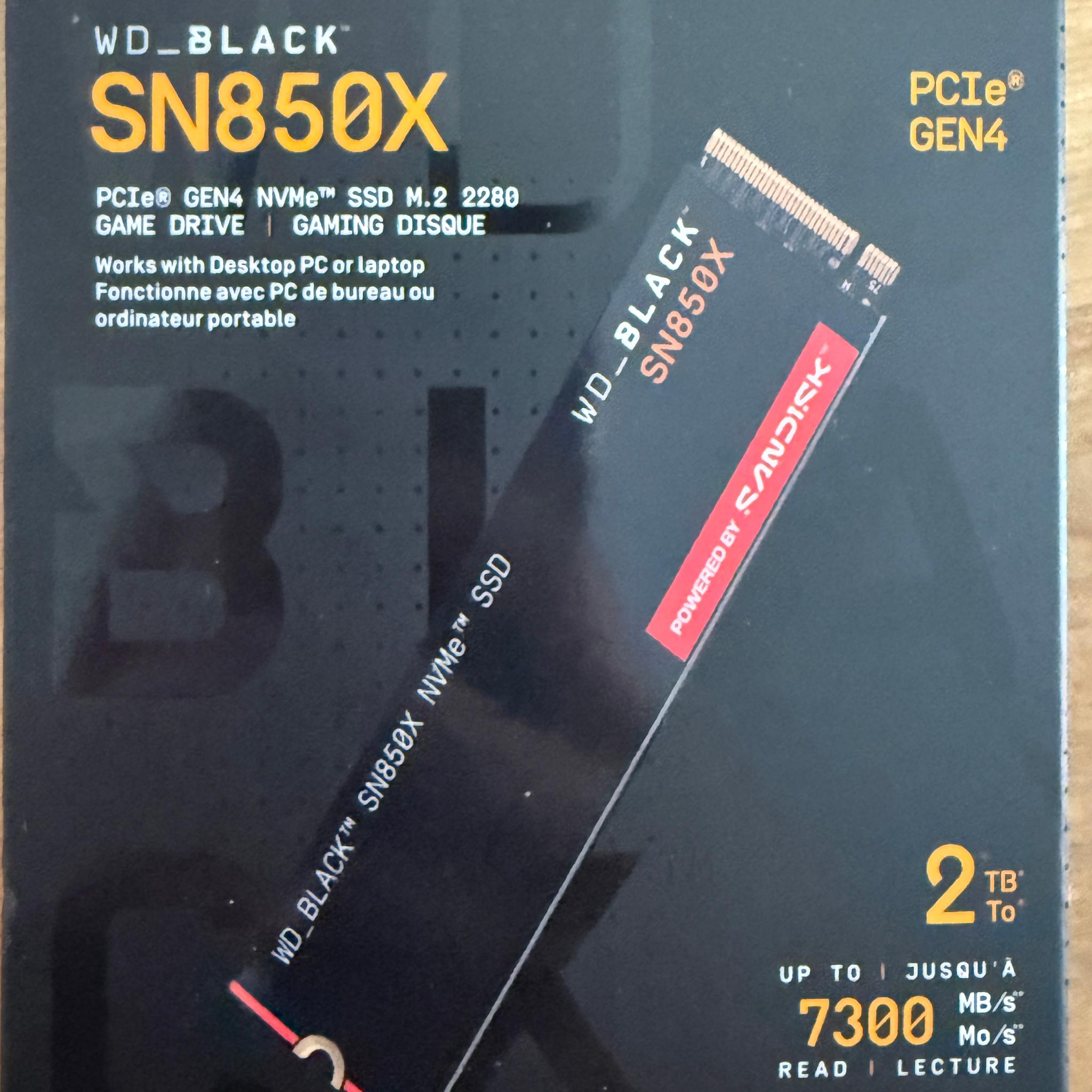 Western Digital WD_BLACK SN850X 2TB M.2 NVMe SSD