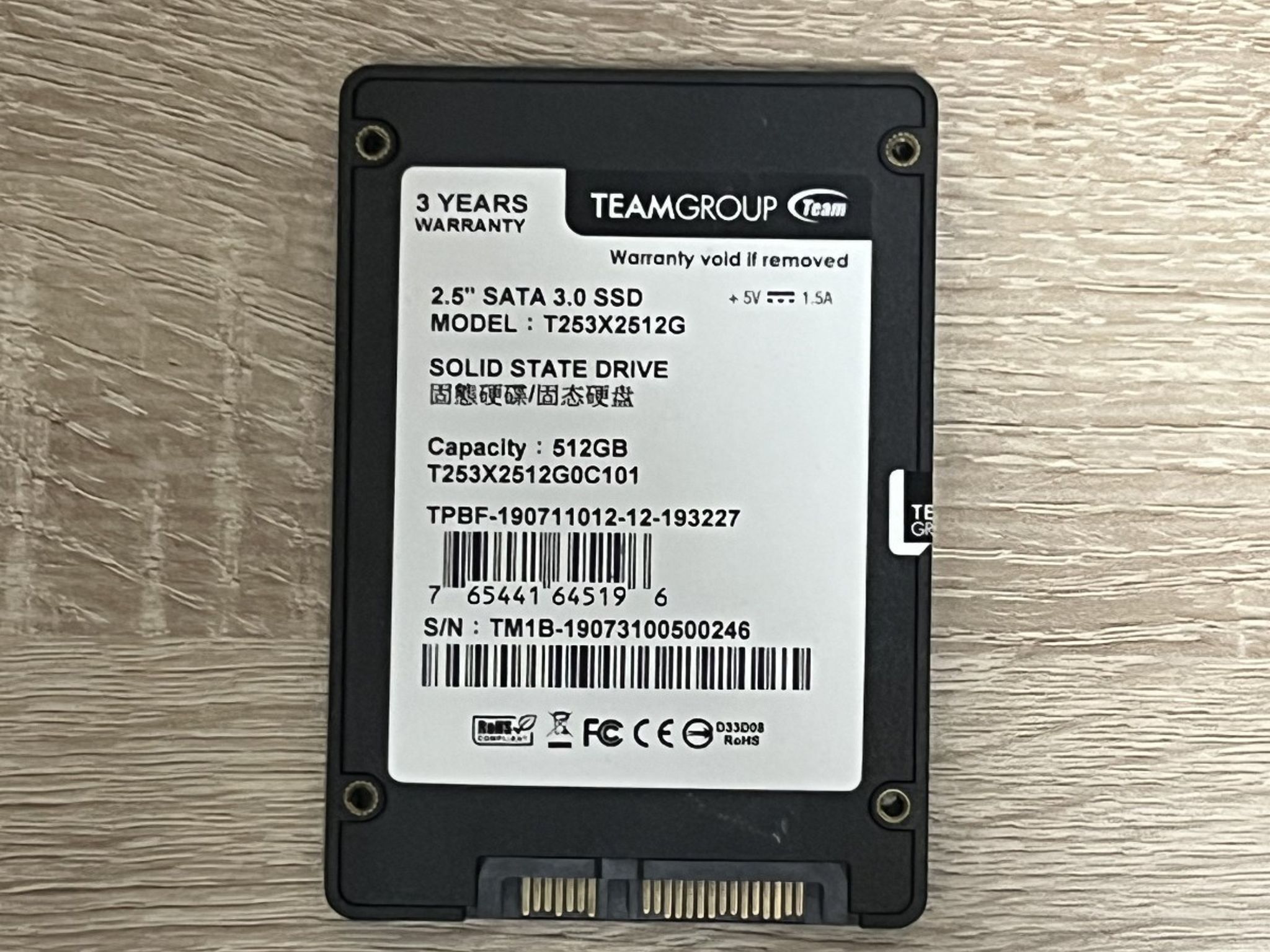 TEAMGROUP T253X2512G 512GB 2.5" SATA 3.0 Solid State Drive (read)