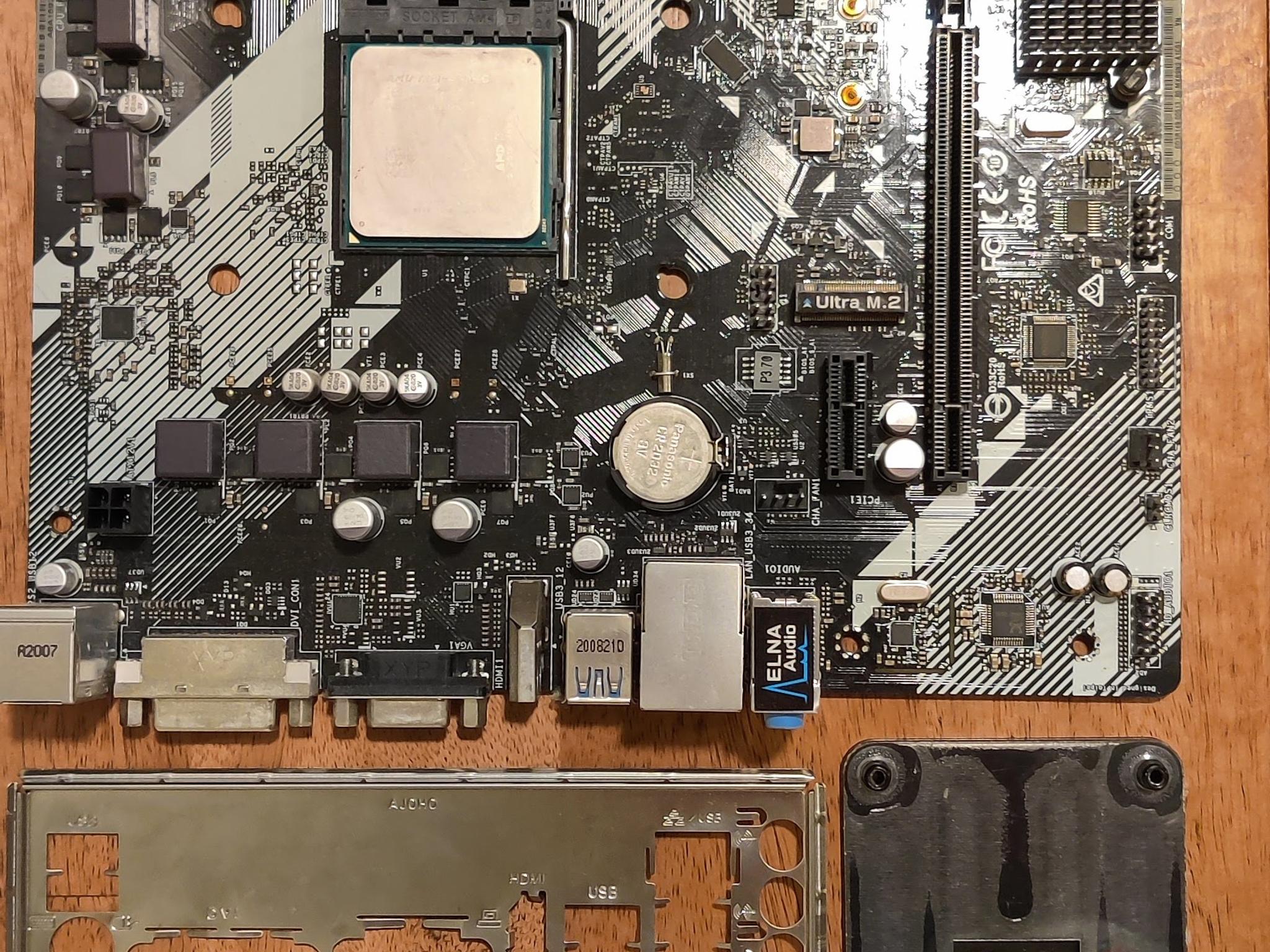 AM4 ASRock Motherboard and AMD Athlon 3000G
