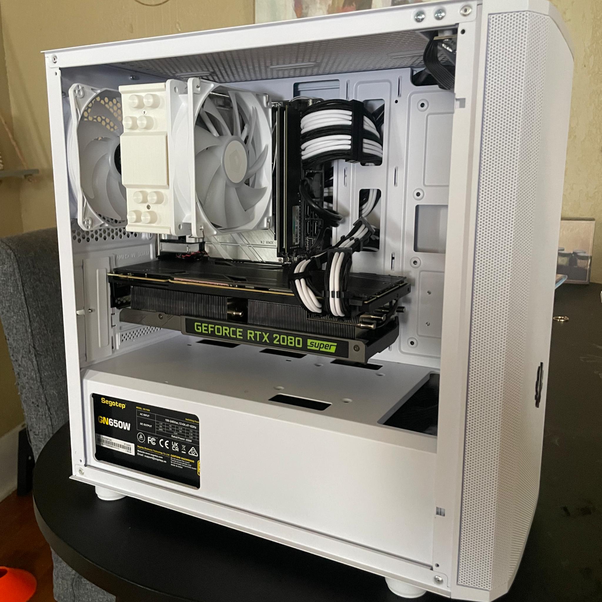 White and Black RGB Gaming PC - i5 13400f, 2080 Super, 32GB ram