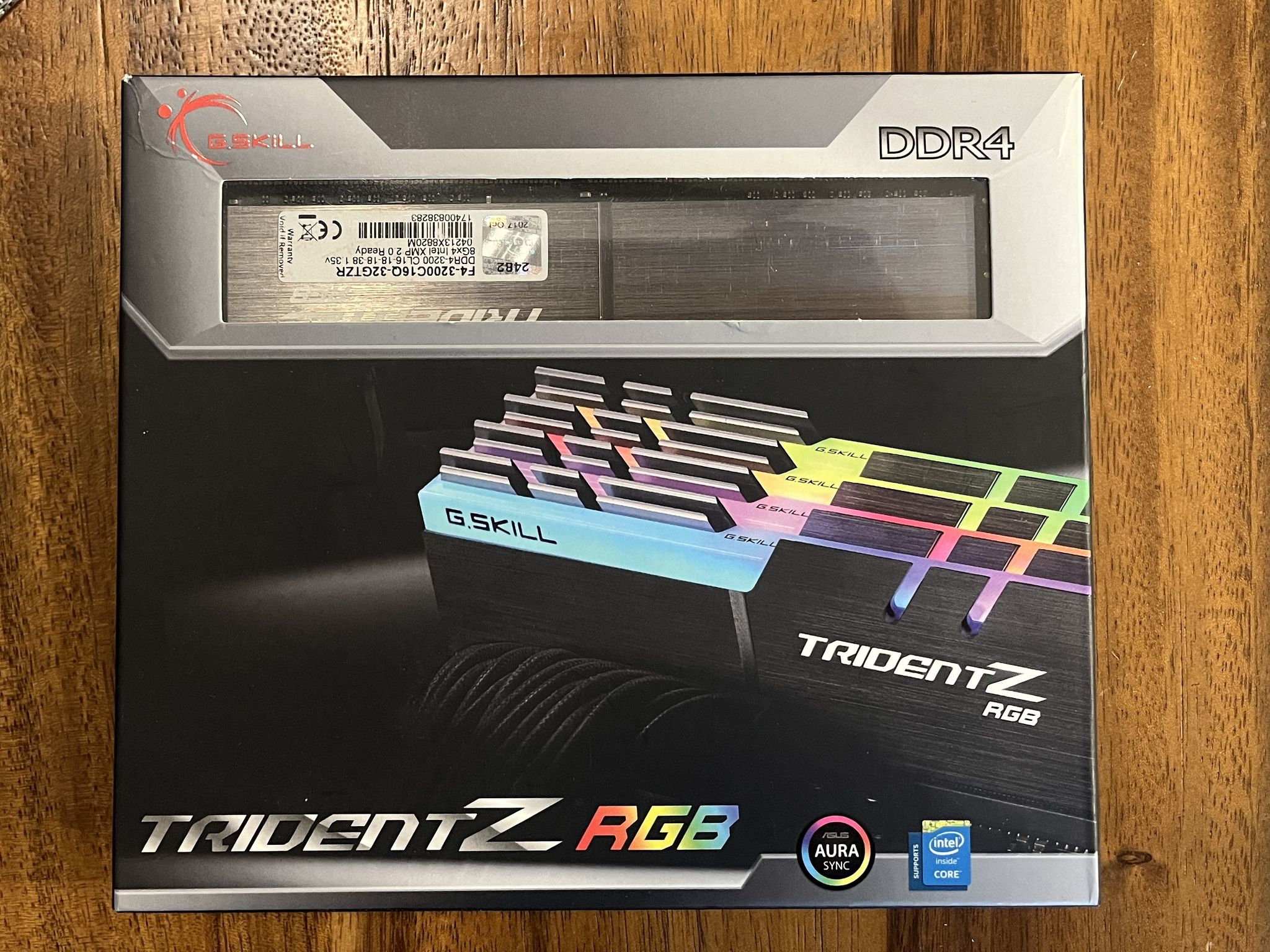 G.Skill F4-3200C16D-32GTZKW 32GB 3200MHz DDR4 Desktop Memory
