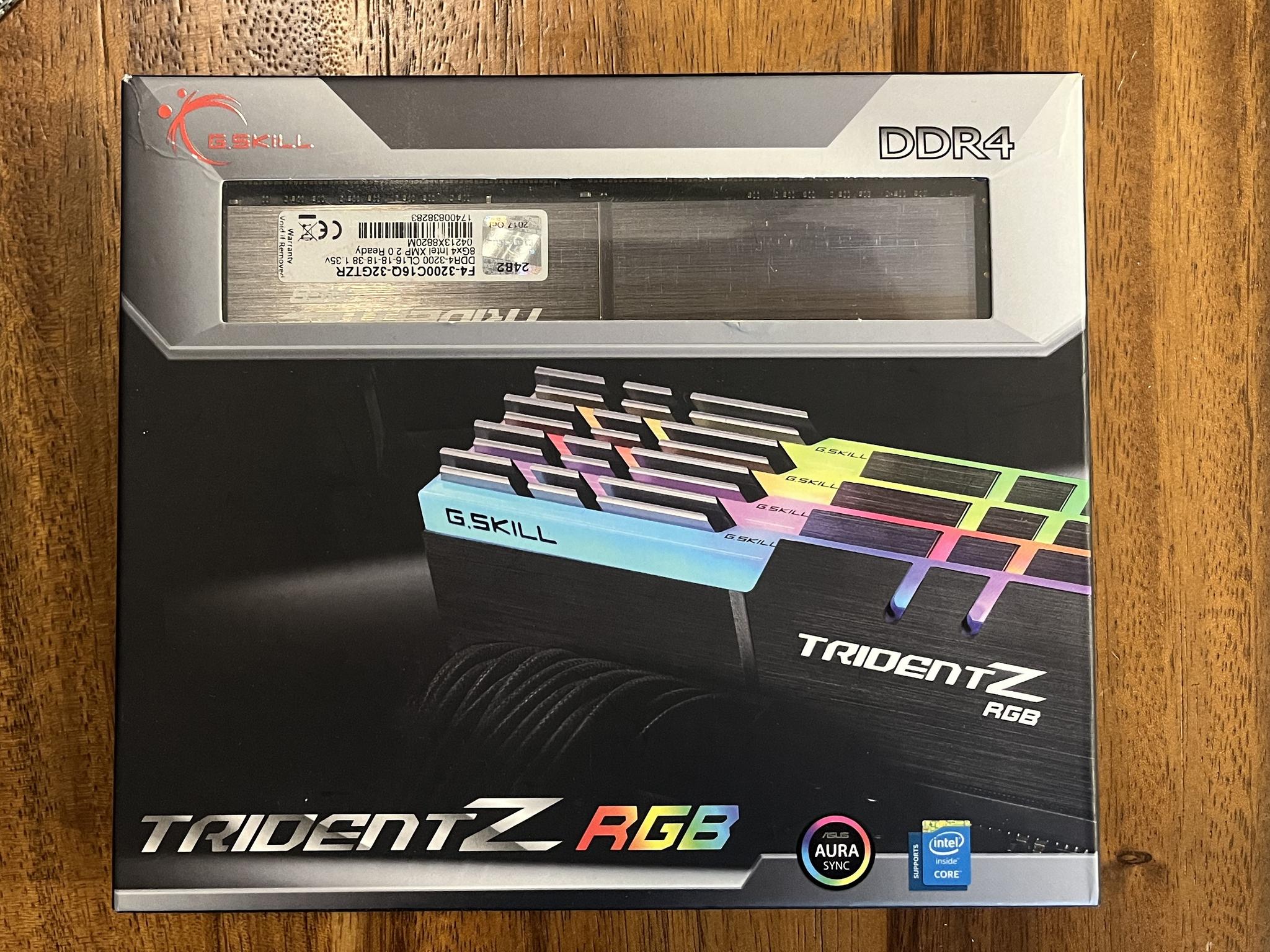 G.Skill F4-3200C16D-32GTZKW 32GB 3200MHz DDR4 Desktop Memory