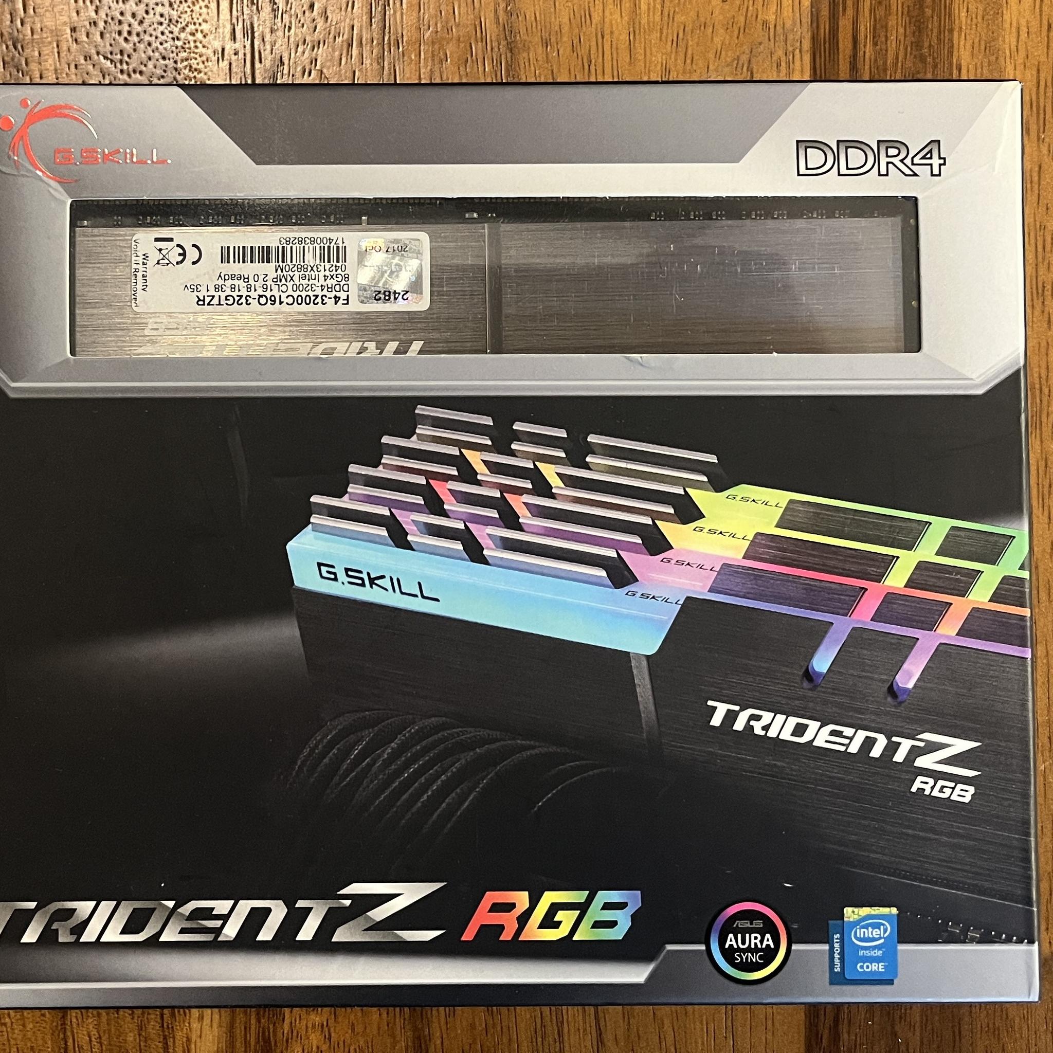 G.Skill F4-3200C16D-32GTZKW 32GB 3200MHz DDR4 Desktop Memory