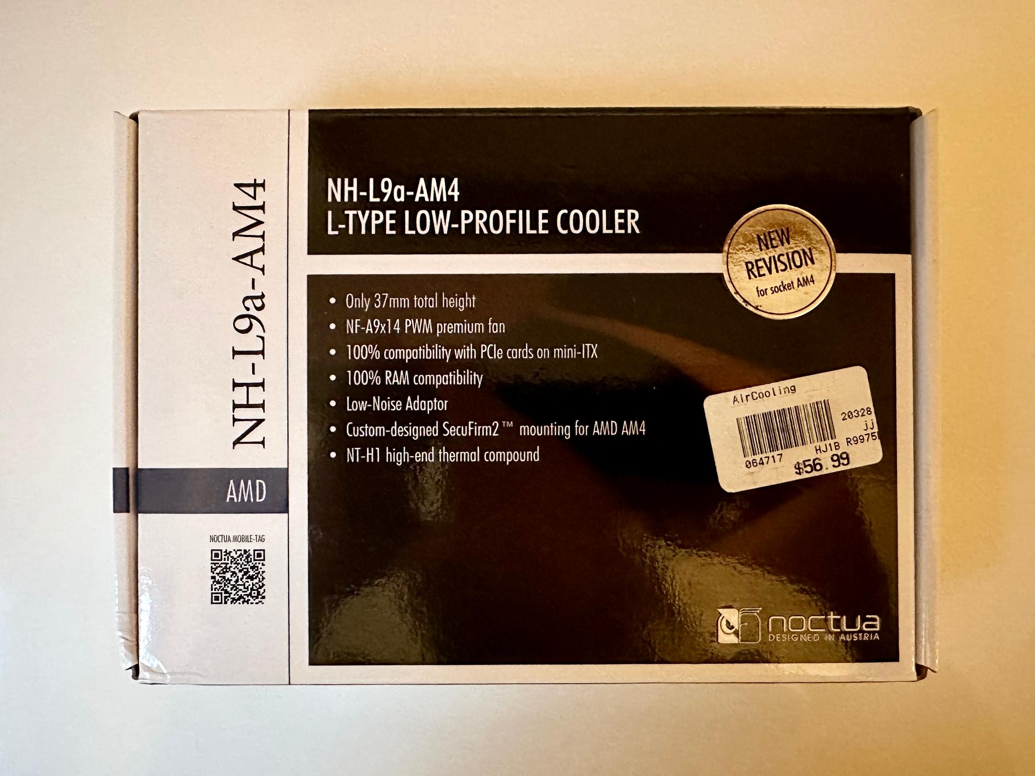 Noctua NH-L9a-AM4 Low Profile CPU Cooler (New, In Box, SKU 064717)