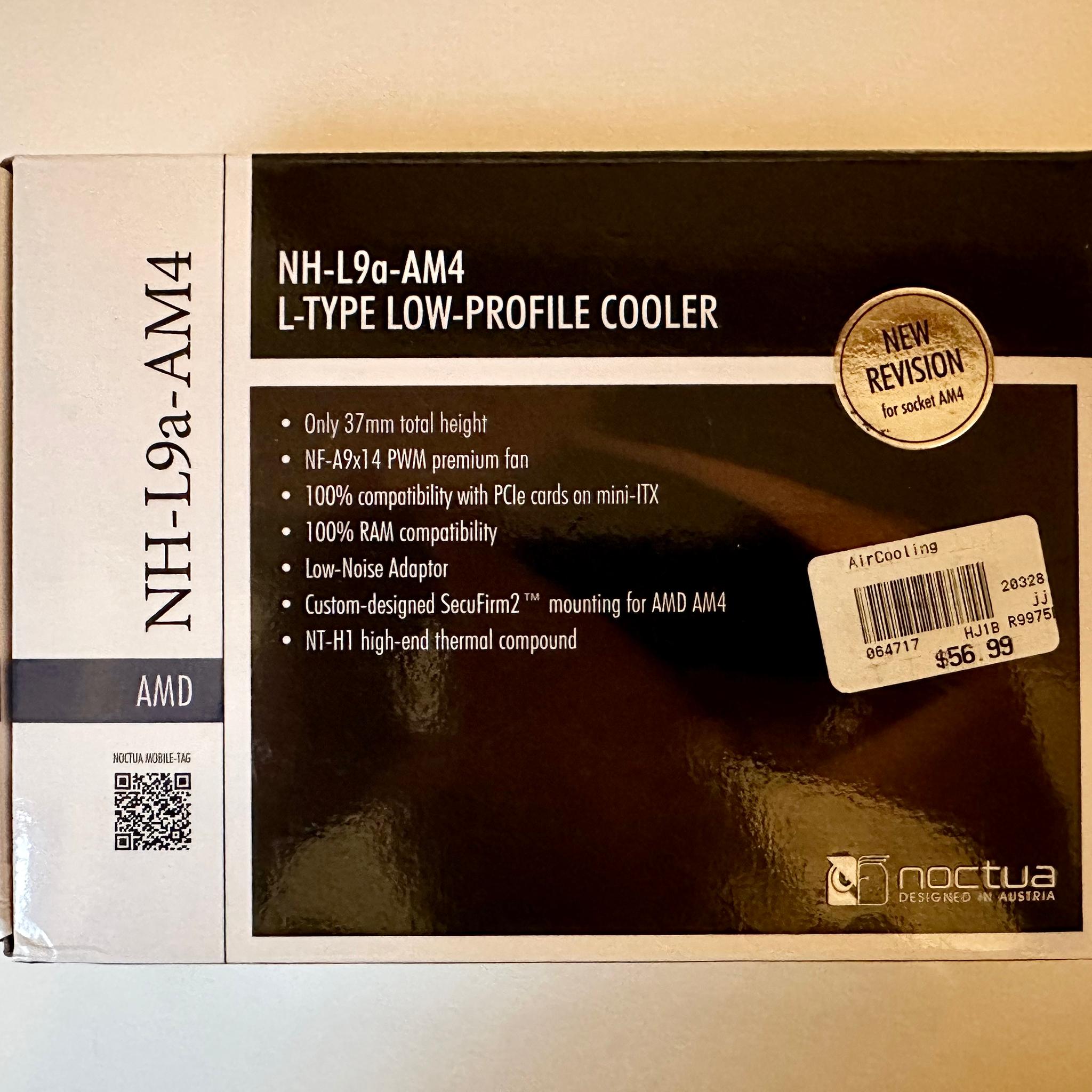 Noctua NH-L9a-AM4 Low Profile CPU Cooler (New, In Box, SKU 064717)
