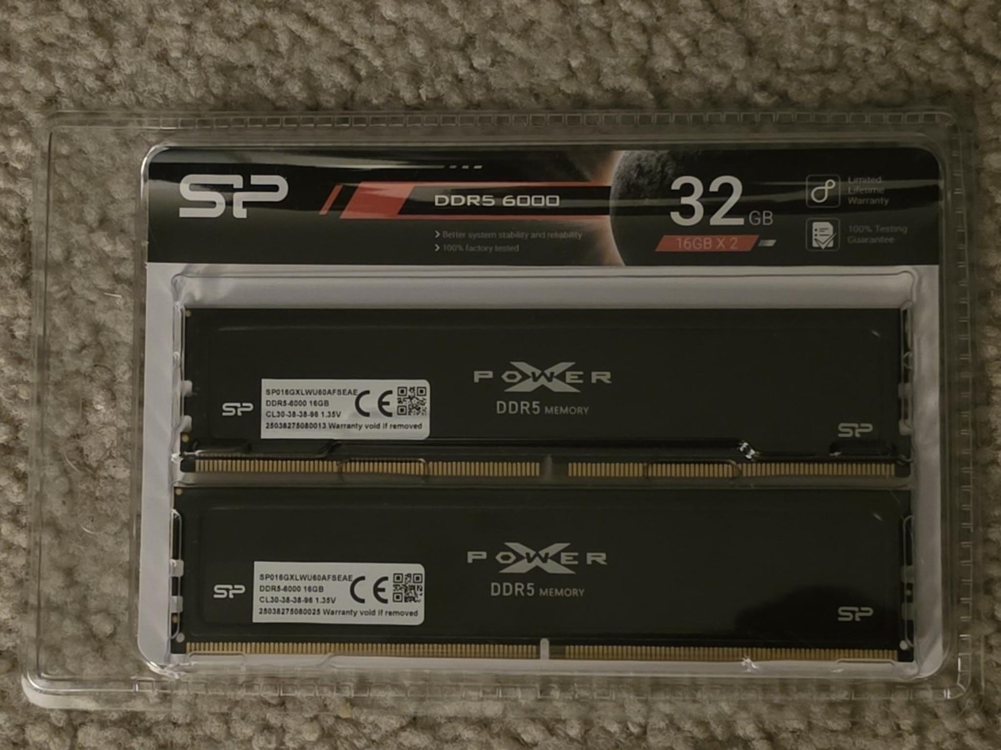Silicon Power Pulse 32GB (2 x 16GB) DDR5 6000MHz CL30-38-38-96 Black Brand New Sealed