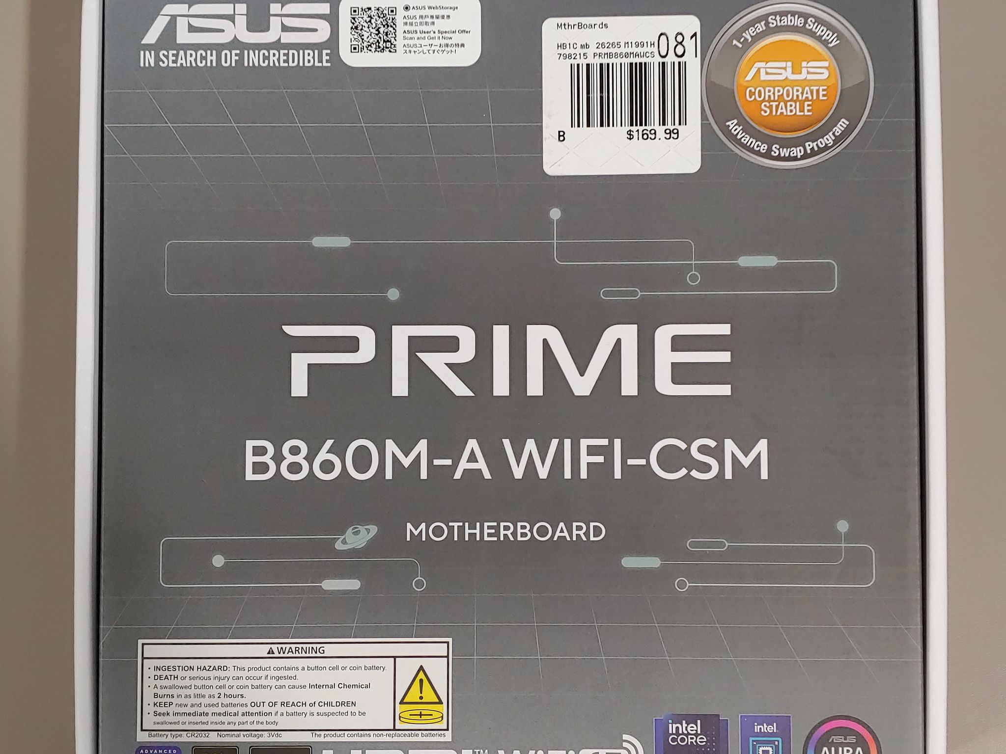 NEW Intel Core Ultra 5 250K Plus + ASUS PRIME B860M-A WiFi-CSM Bundle + FREE SSD