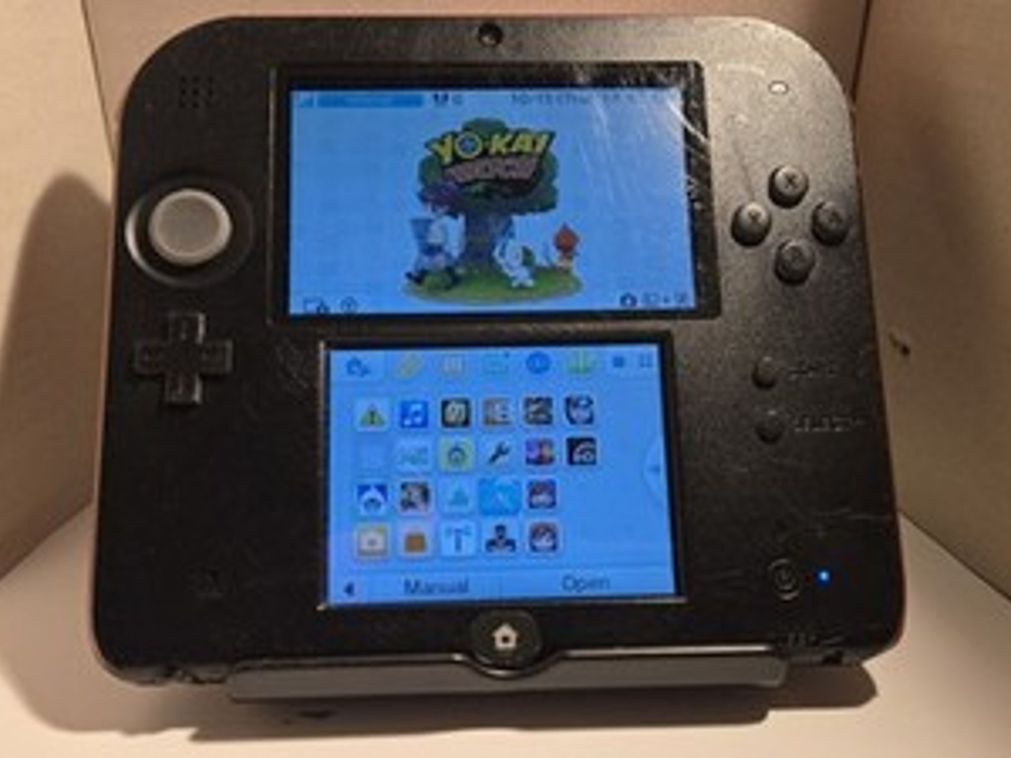 CUSTOM USED Nintendo 2DS Black/Red Handheld Console, Yo-Kai Watch Edition