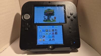 CUSTOM USED Nintendo 2DS Black/Red Handheld Console, Yo-Kai Watch Edition