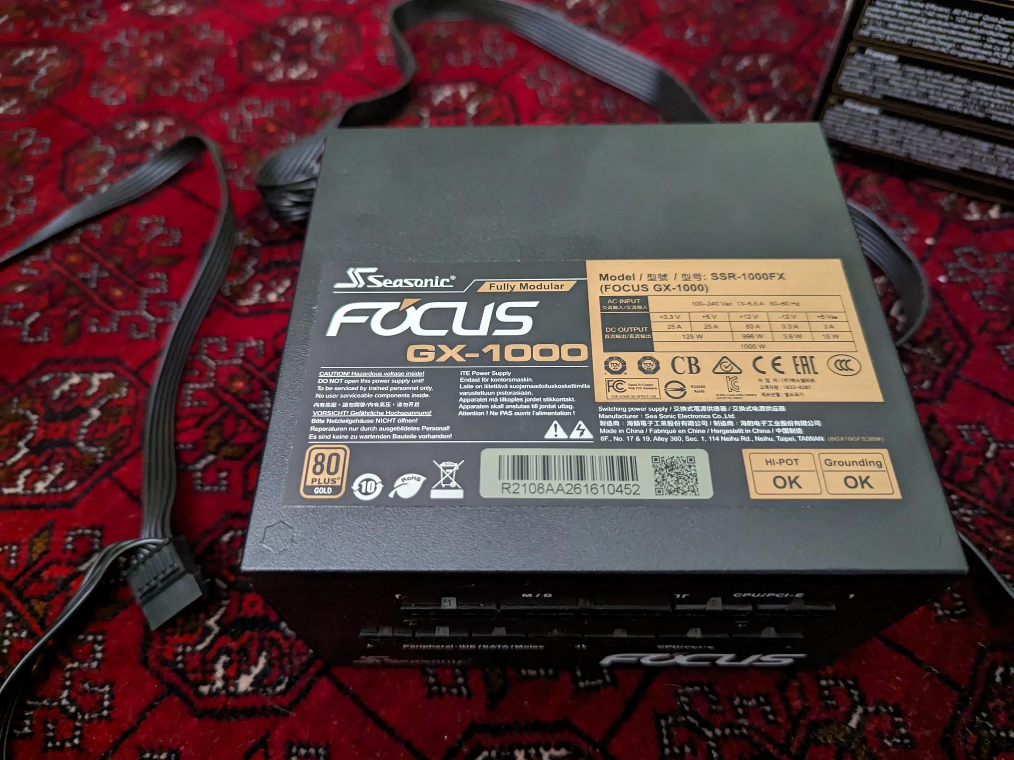 Seasonic Focus GX 1000W 80+ Gold Like New 